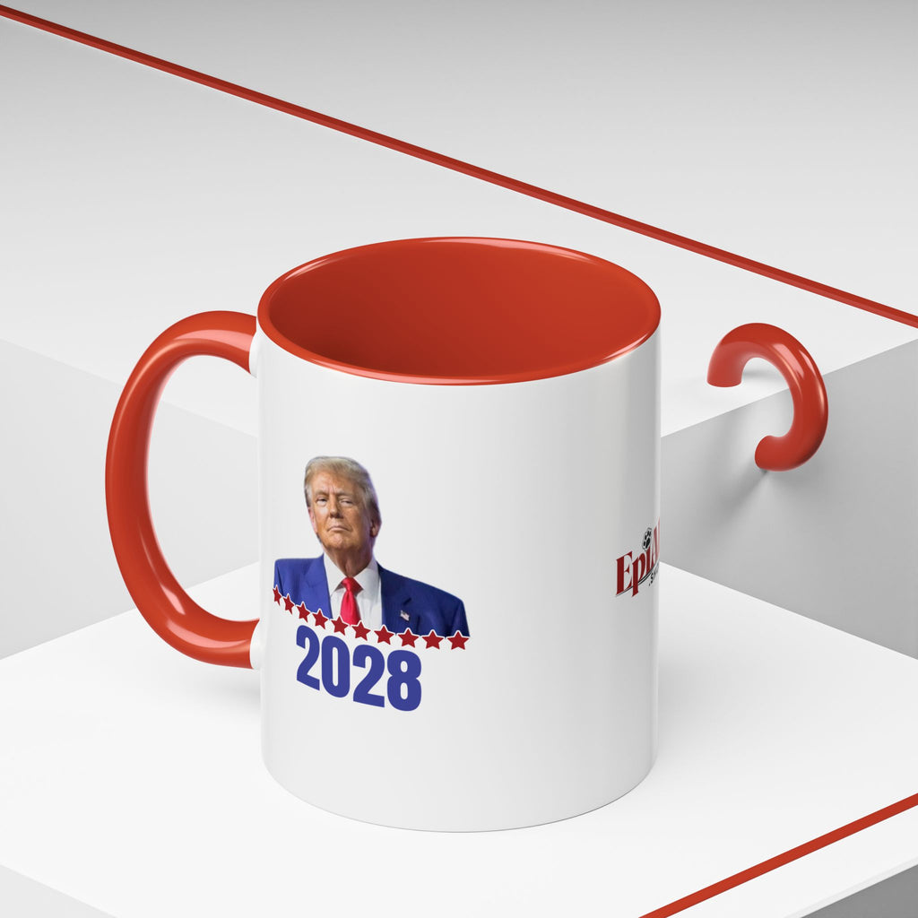 Trump 2028 Accent Coffee Mug - Ceramic Mug for Political Enthusiasts