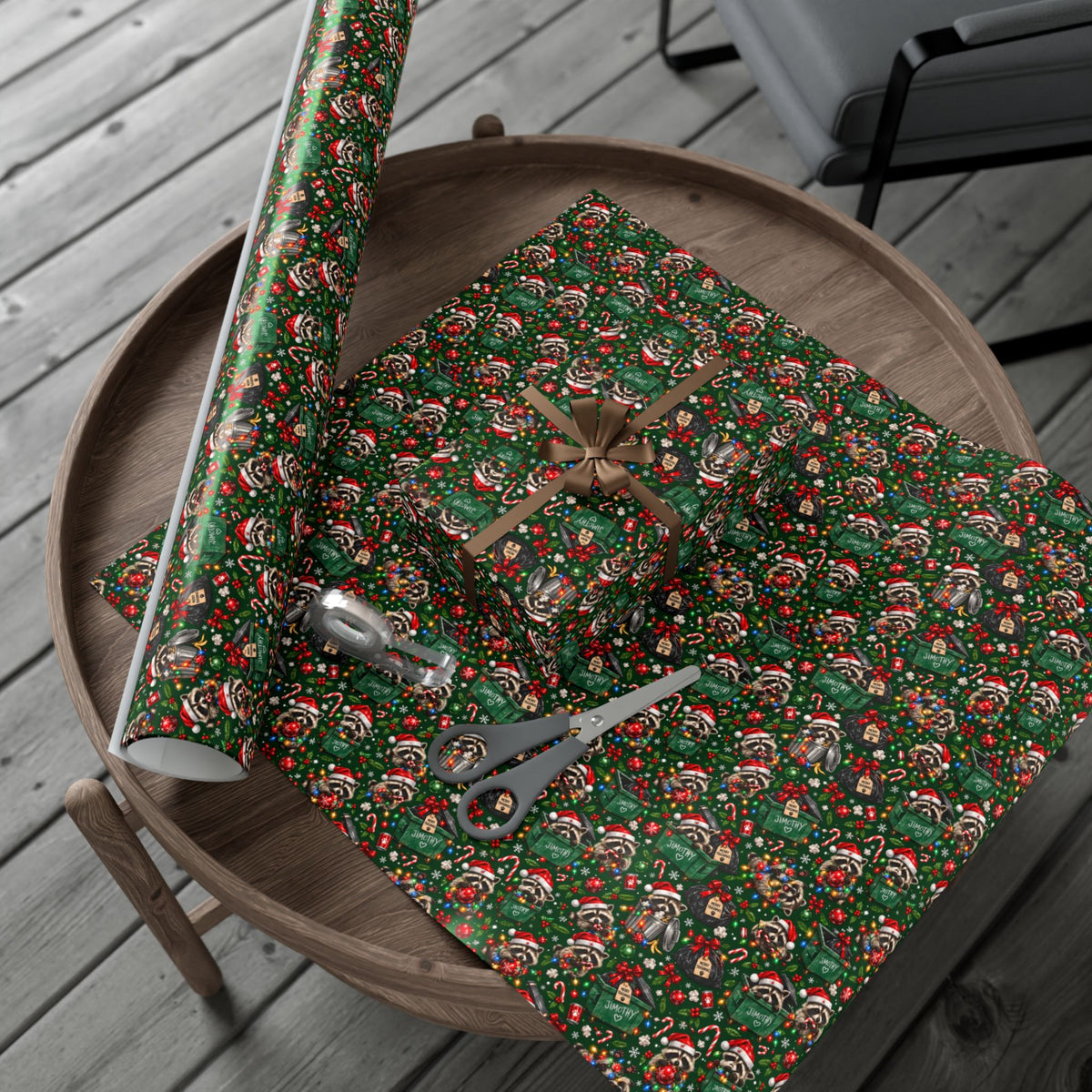 Jimothy’s Merry Trashmas Raccoon Christmas Wrapping Paper