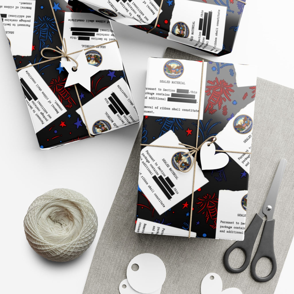 Classified Celebration Gift Wrap – Patriotic Parody Fireworks Wrapping Paper