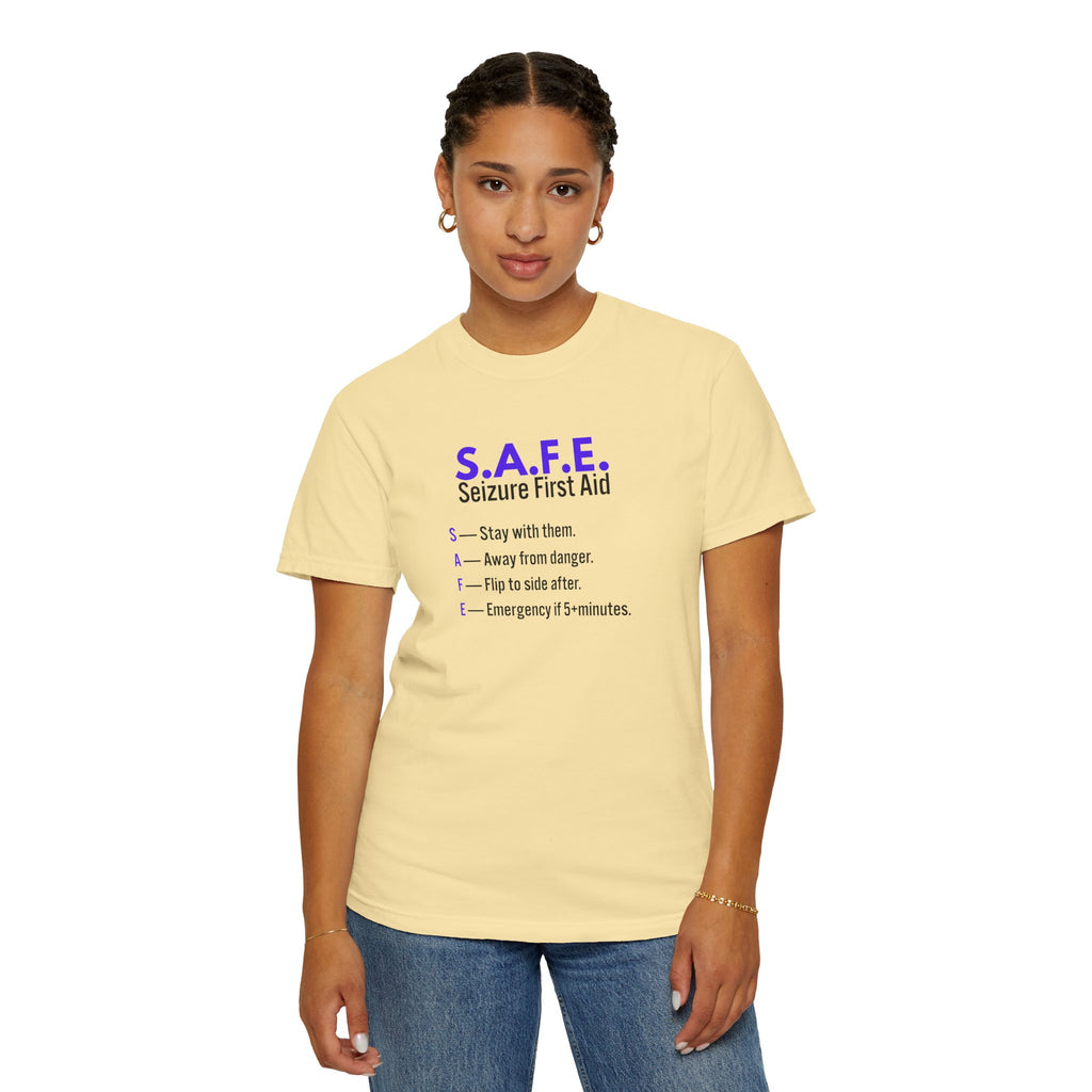 S.A.F.E. Seizure First Aid T-Shirt – Epilepsy Awareness Education Tee