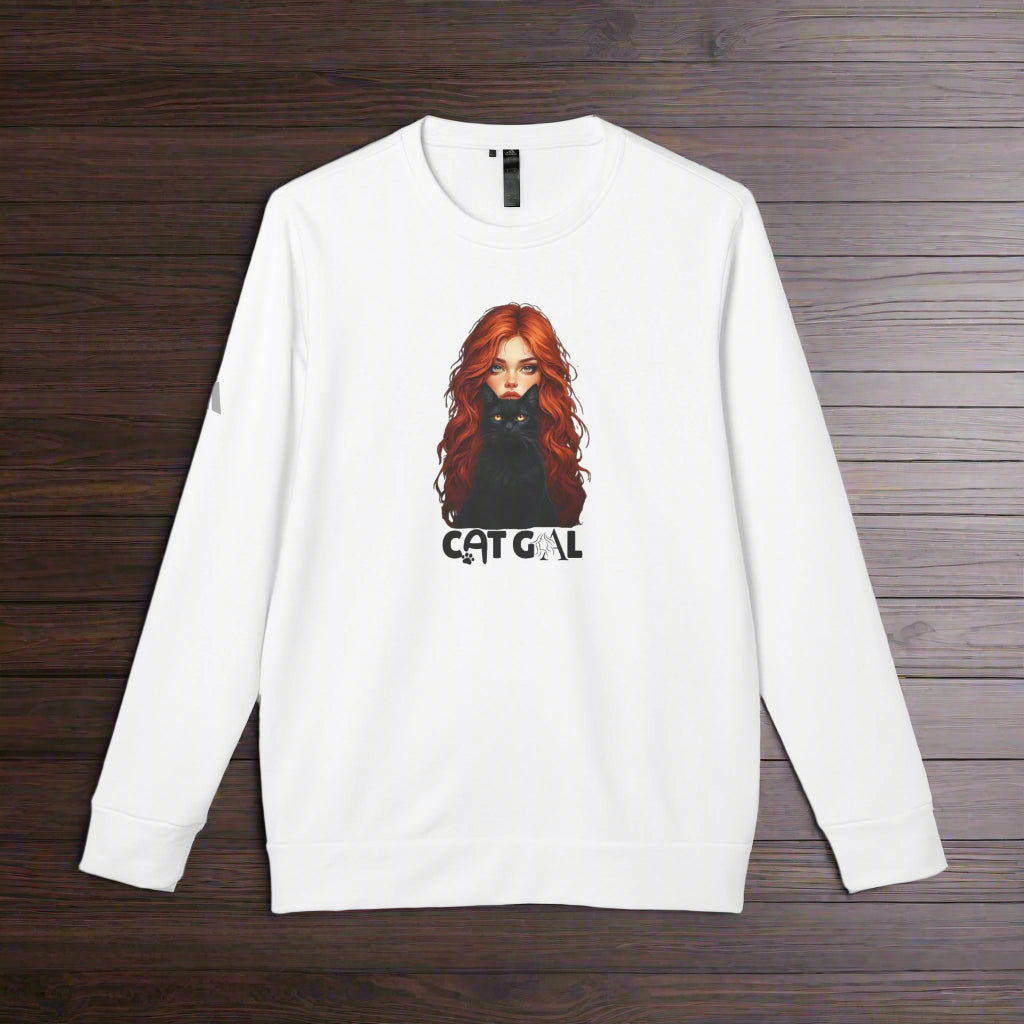 Cozy Graphic Cat Gal Crewneck Sweatshirt