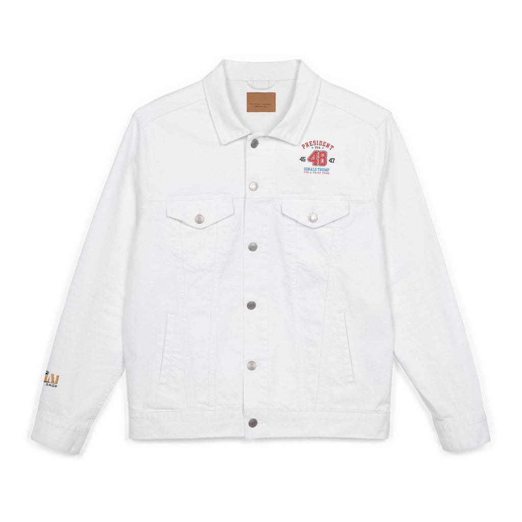 Unisex Trump 45 47 48 Embroidered Denim Jacket