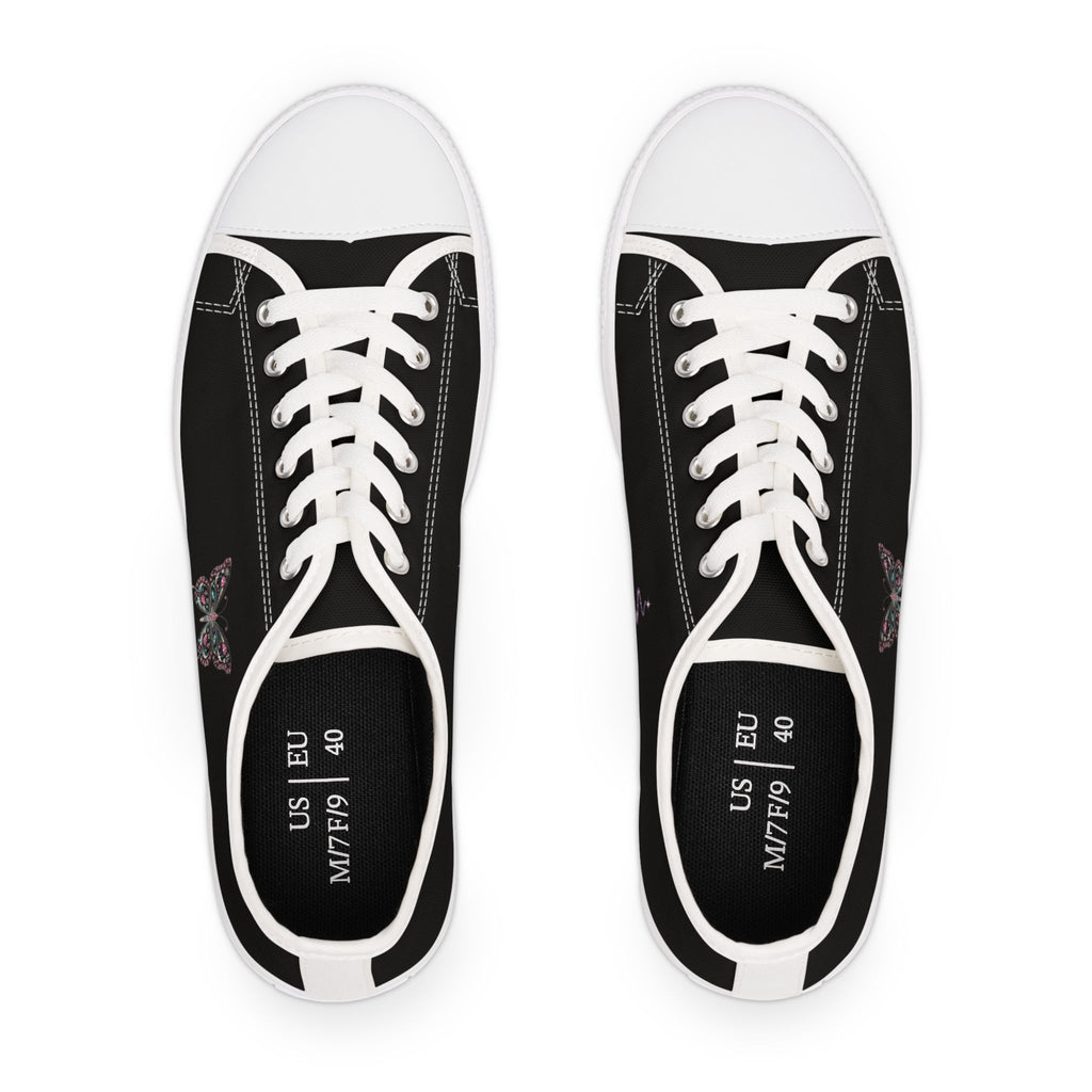 Rhinestone Butterfly Women’s Canvas Sneakers