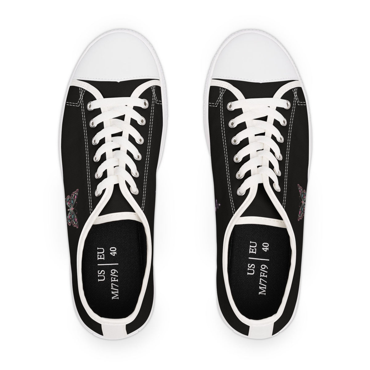 Rhinestone Butterfly Women’s Canvas Sneakers