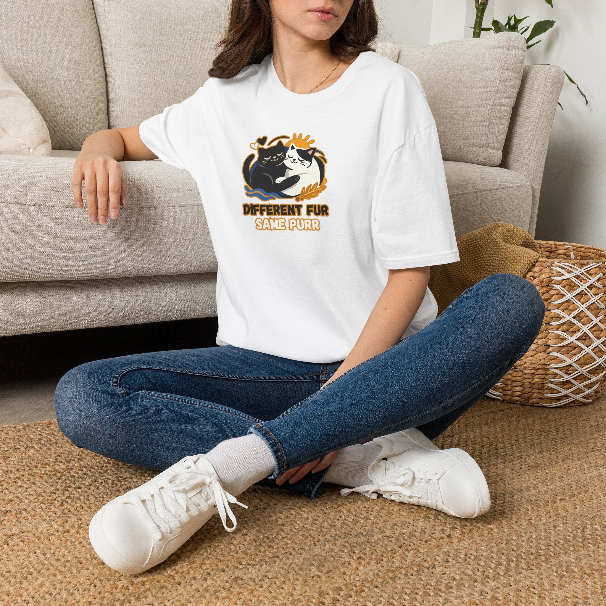 Different Fur, Same Purr Cat Unity T-Shirt | Kindness & Harmony Tee