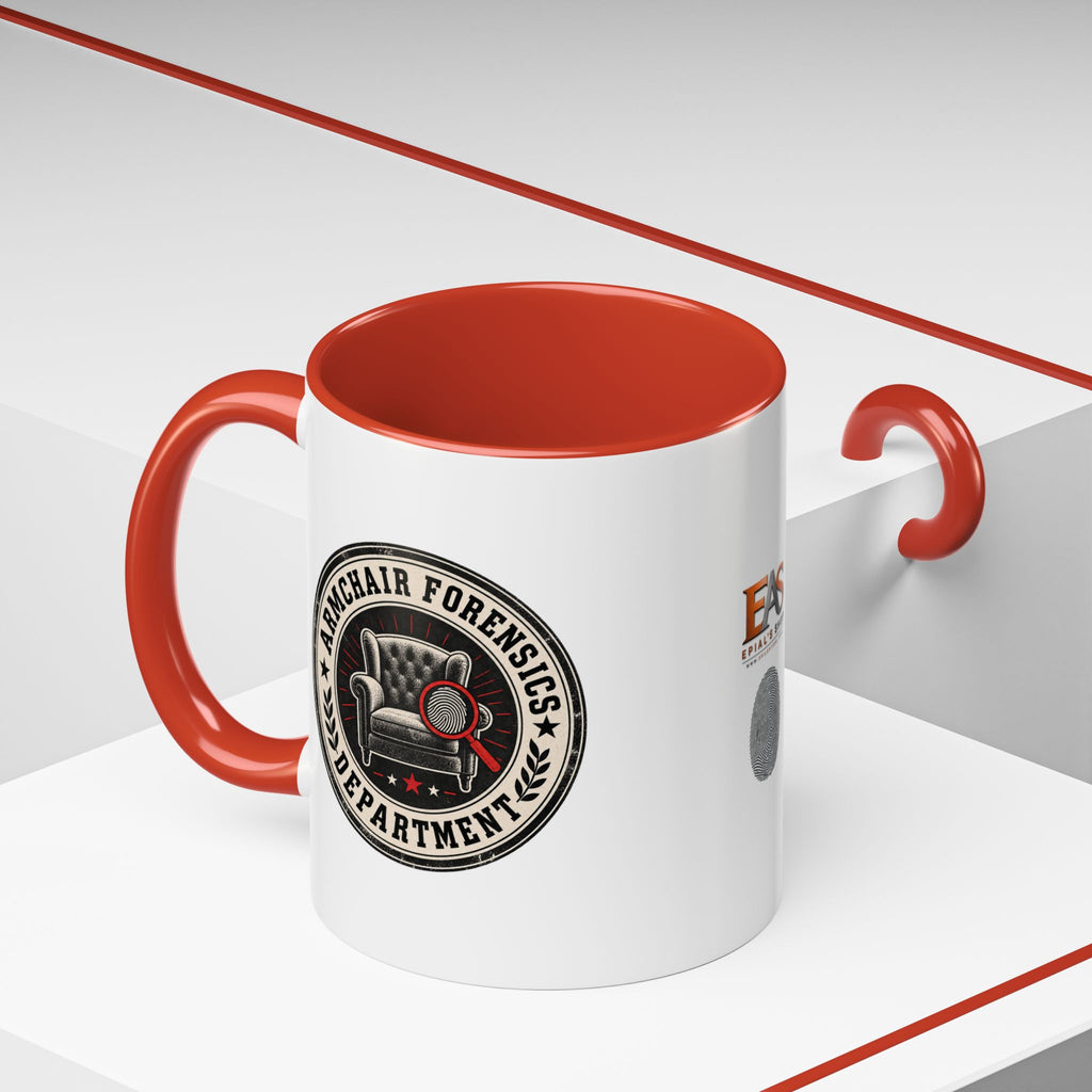 Armchair Forensics Department Accent Coffee Mug, True Crime Mug, 11 oz & 15 oz