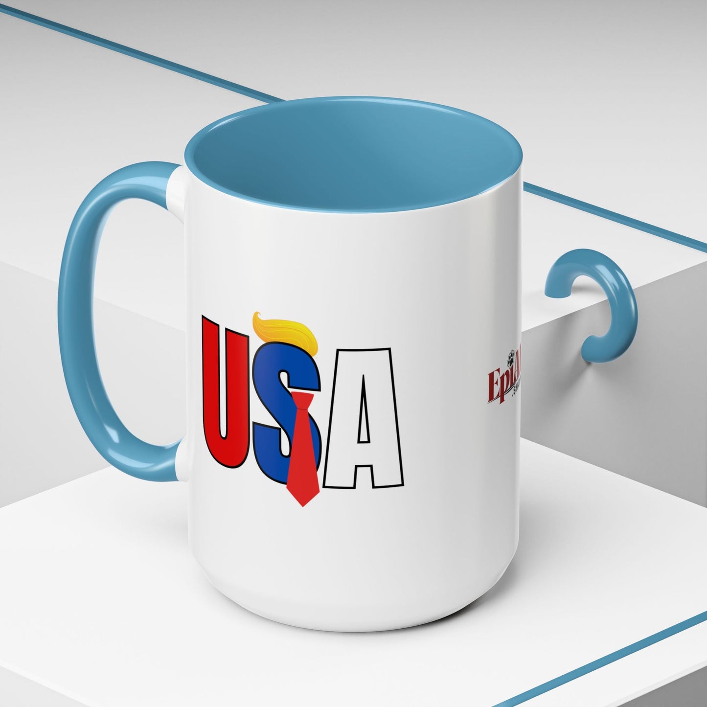 Trump USA Accent Coffee Mug Printify