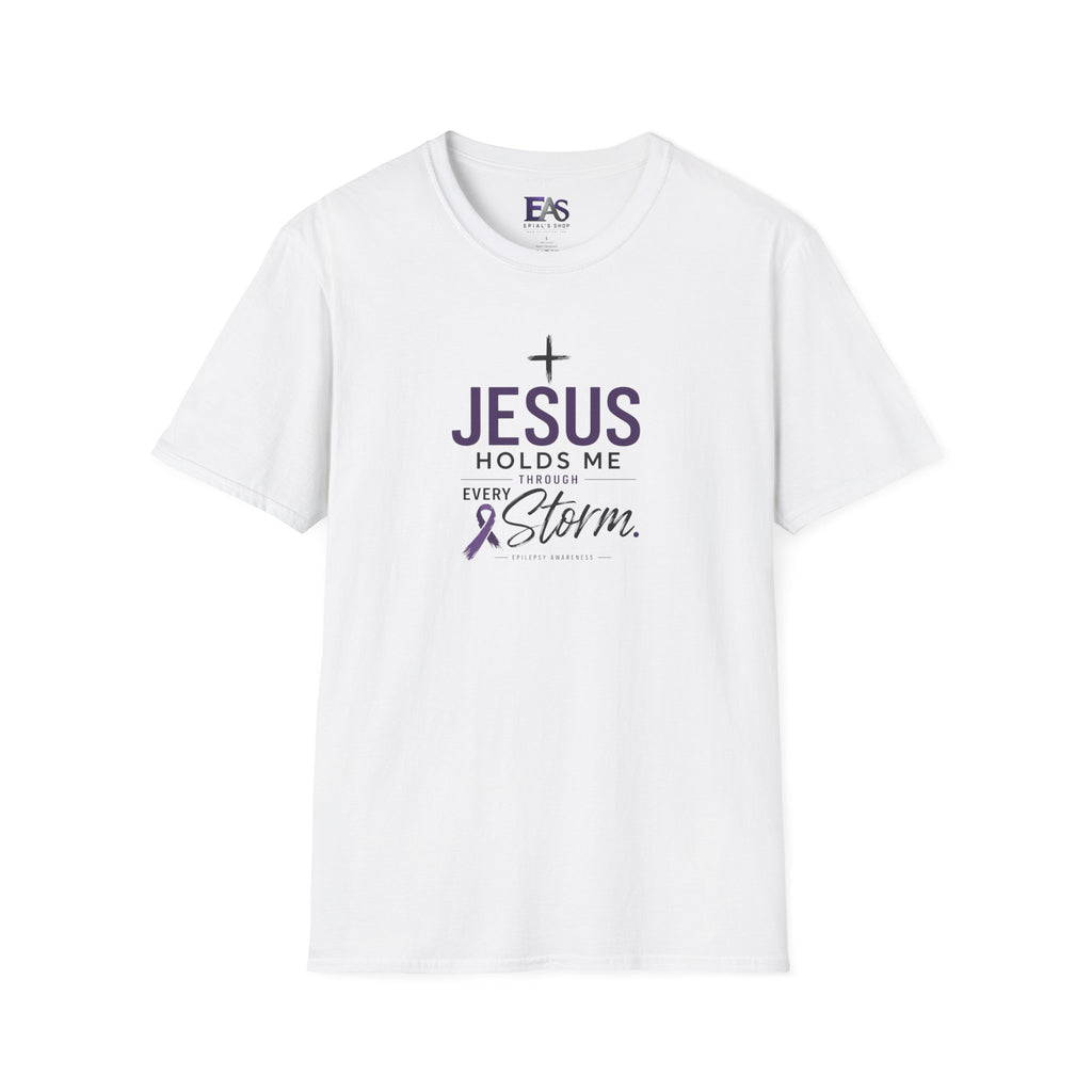 Jesus Holds Me Through Every Storm Epilepsy Awareness T-Shirt