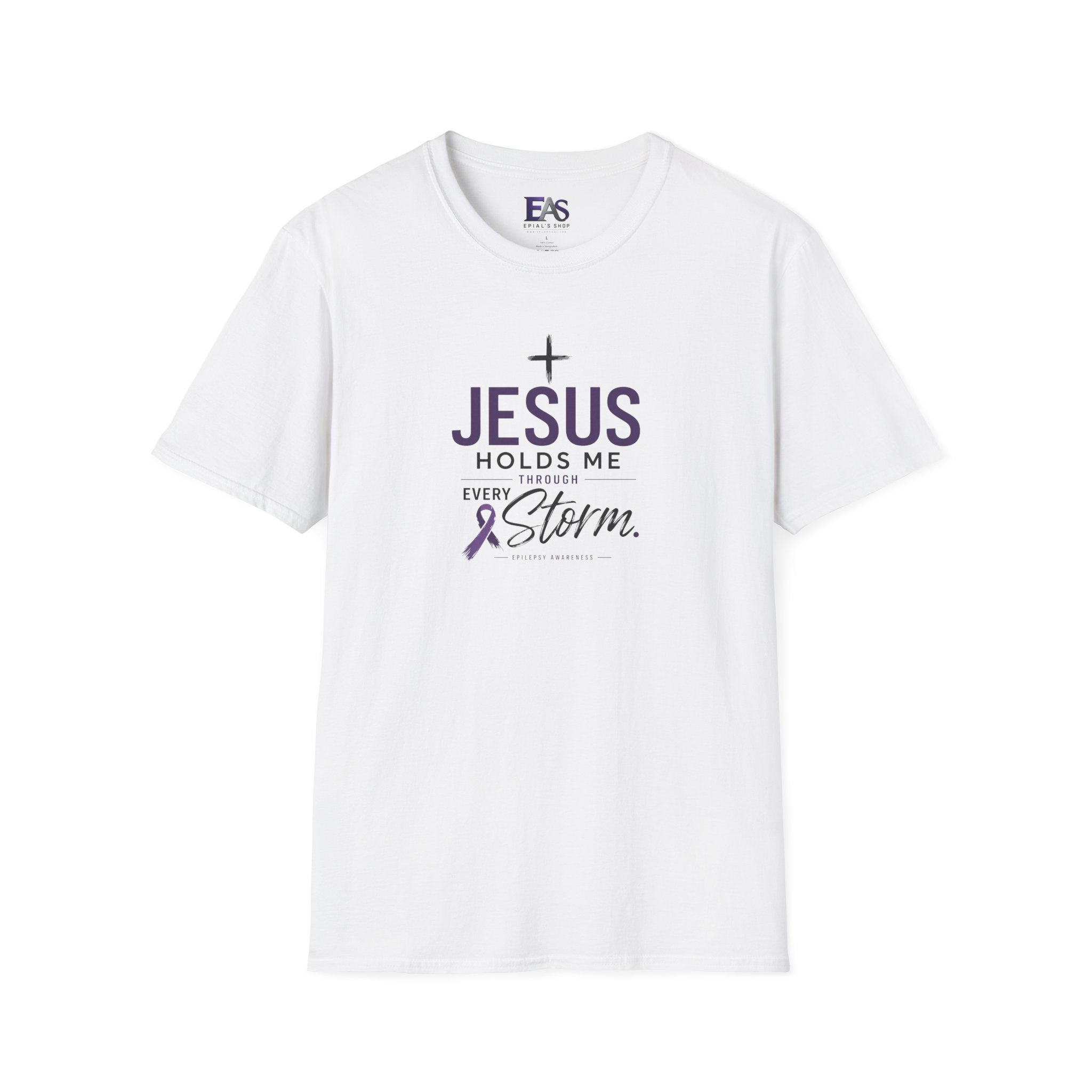 Jesus Holds Me Through Every Storm Epilepsy Awareness T-Shirt
