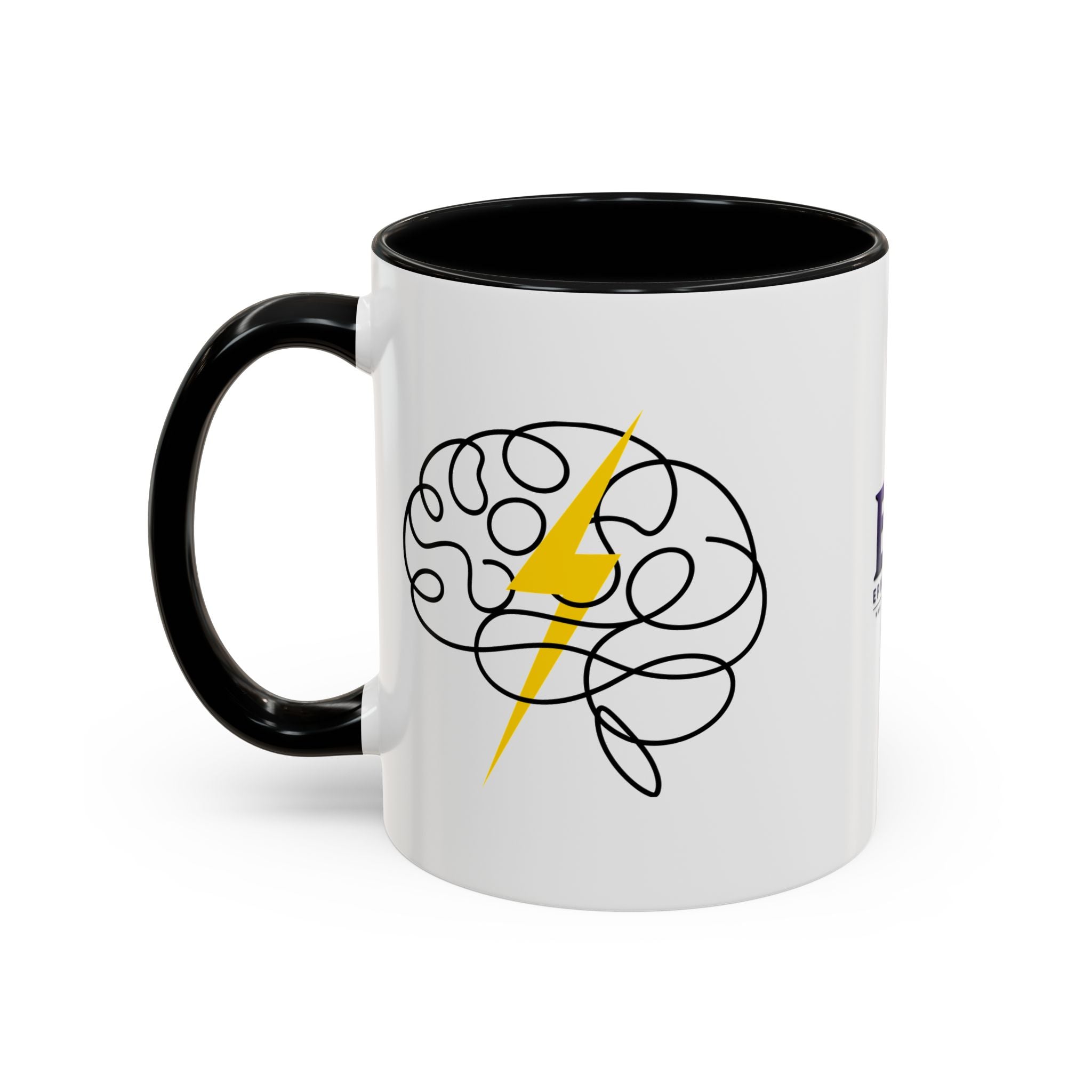 Brain Lightning Bolt Accent Coffee Mug