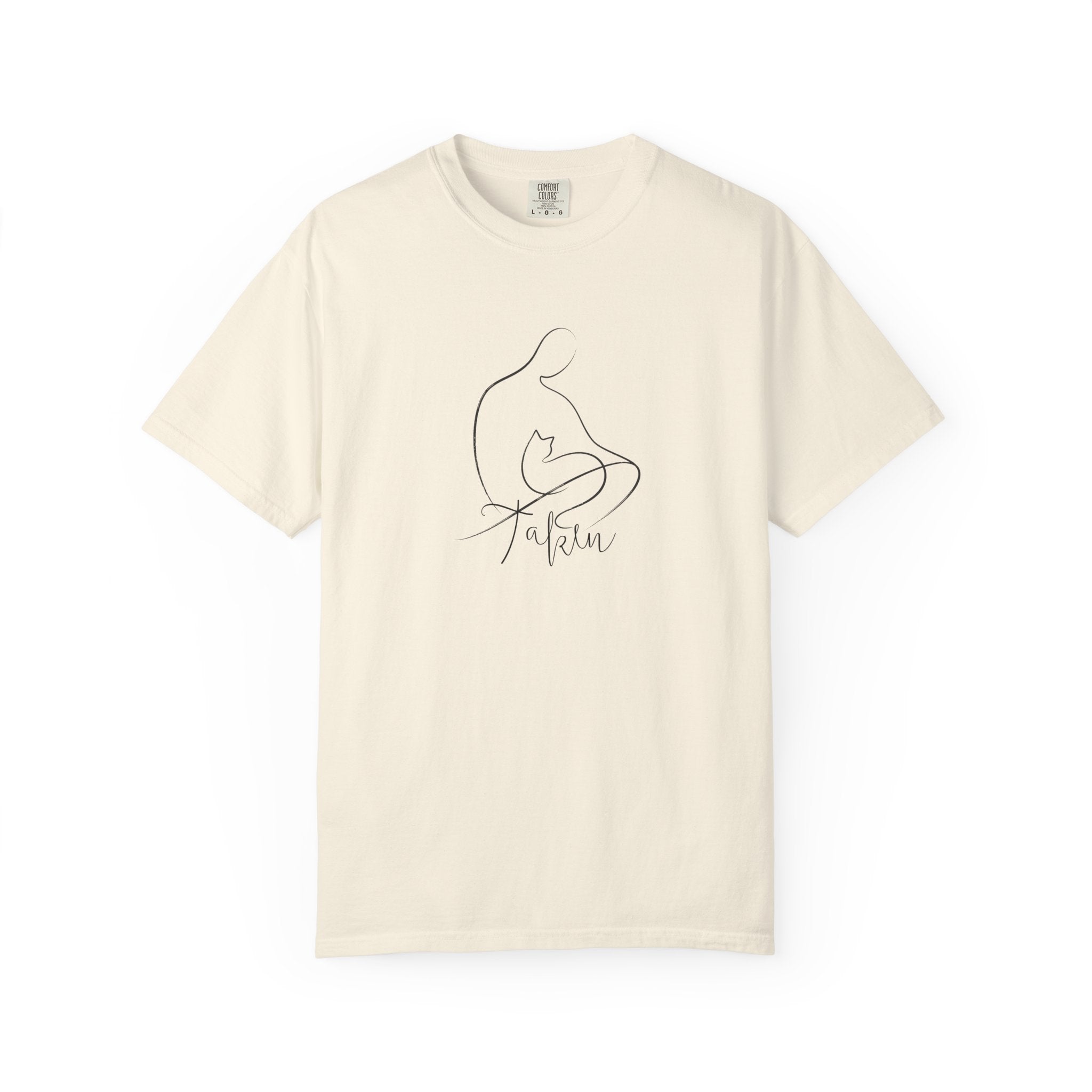 Taken | Abstract Person & Cat Line Art T-Shirt