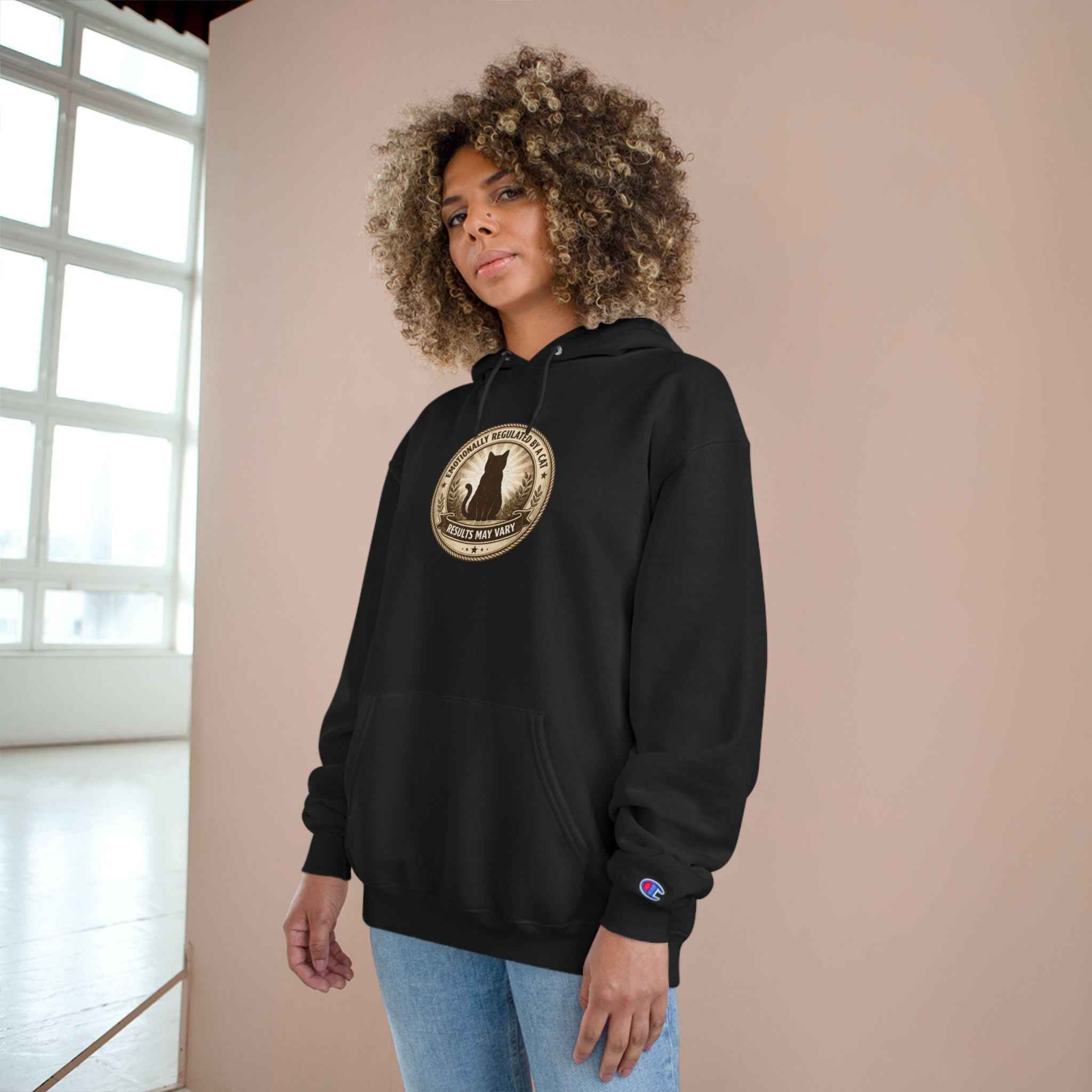 Emotionally Regulated by a Cat Hoodie (Champion® Sweatshirt)