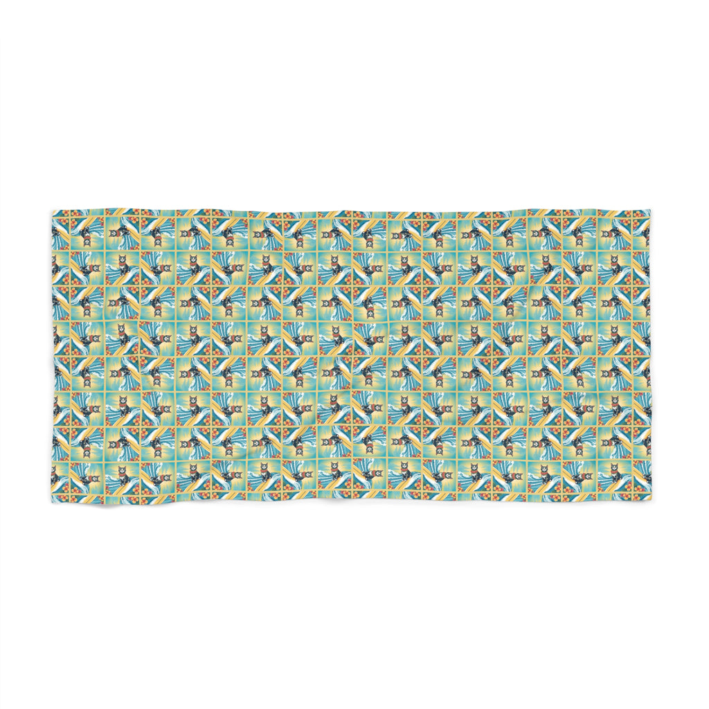 Surfer Kitties Beach Towel