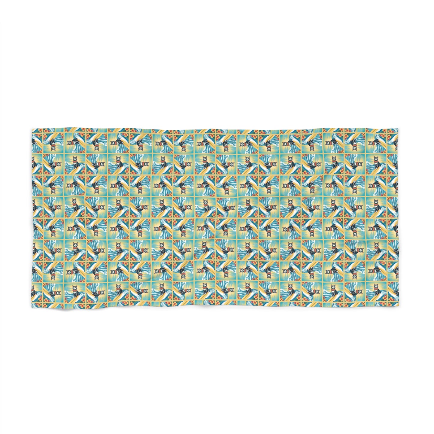 Surfer Kitties Beach Towel