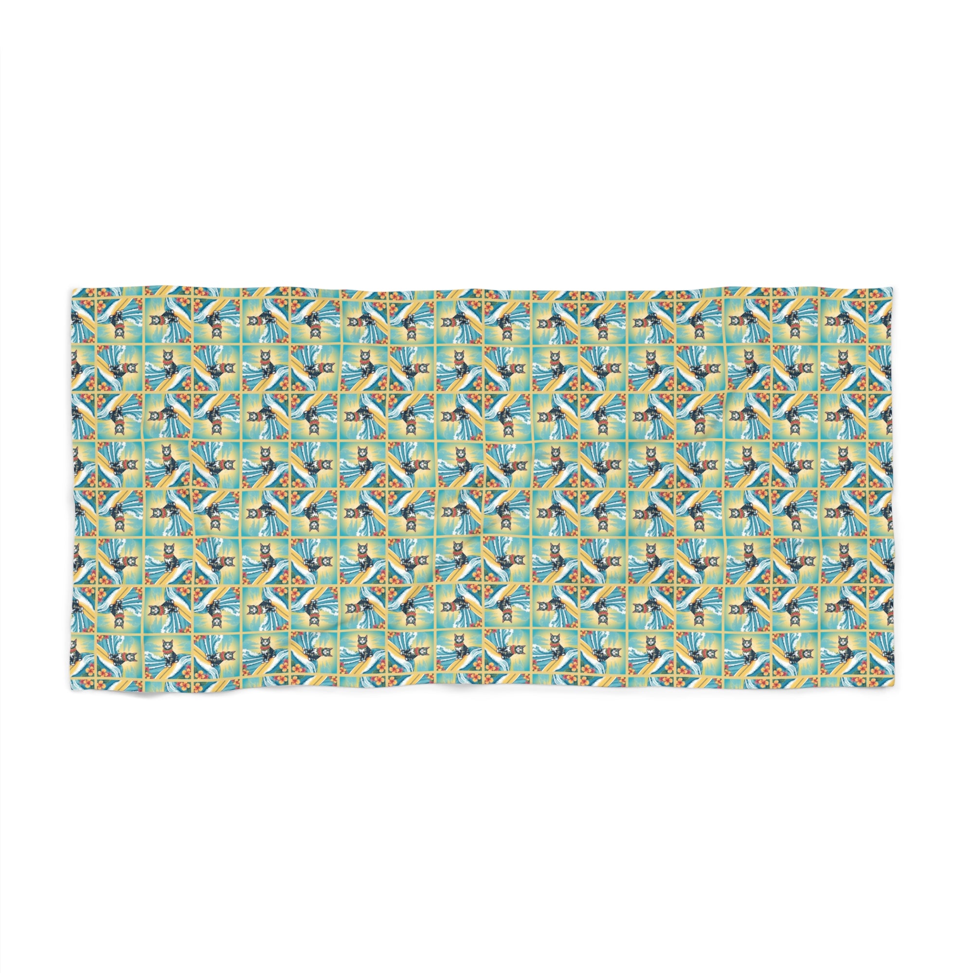 Surfer Kitties Beach Towel