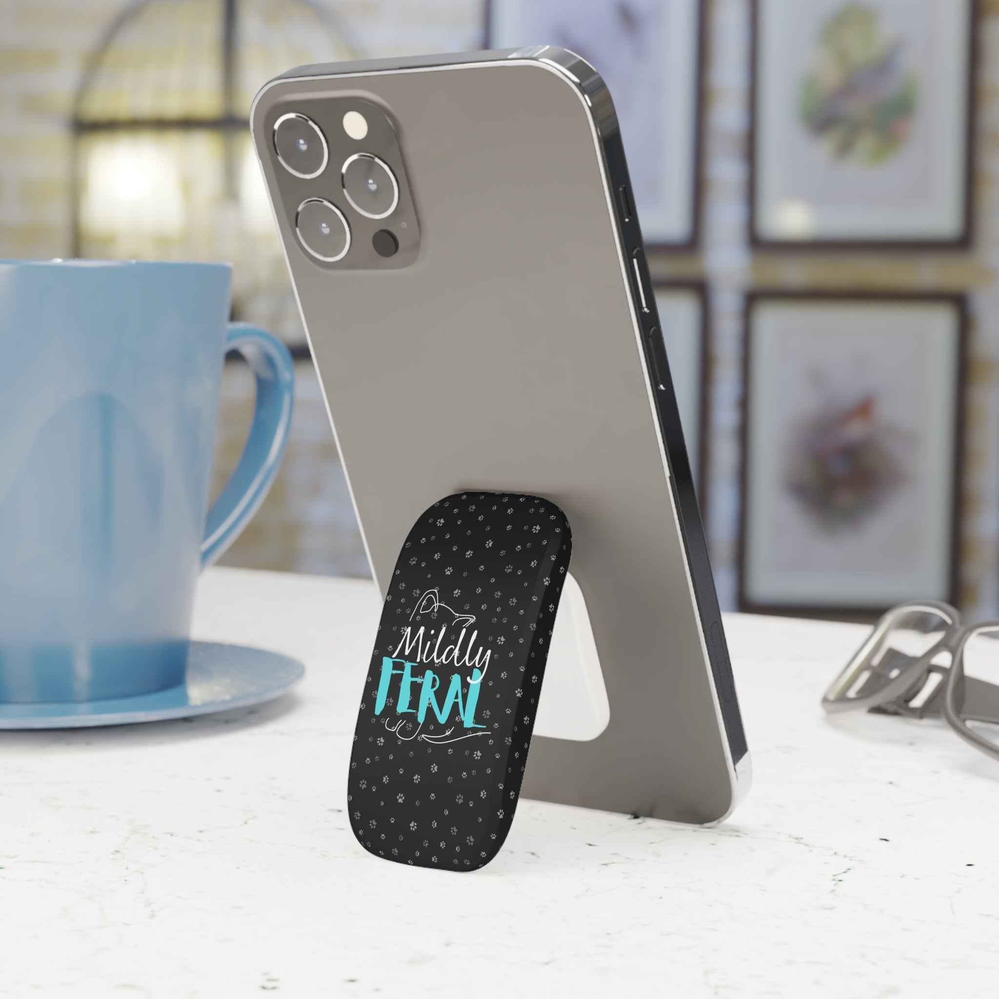 Mildly Feral Phone Grip – Cat Paw Pattern Pop Grip with Kickstand Function