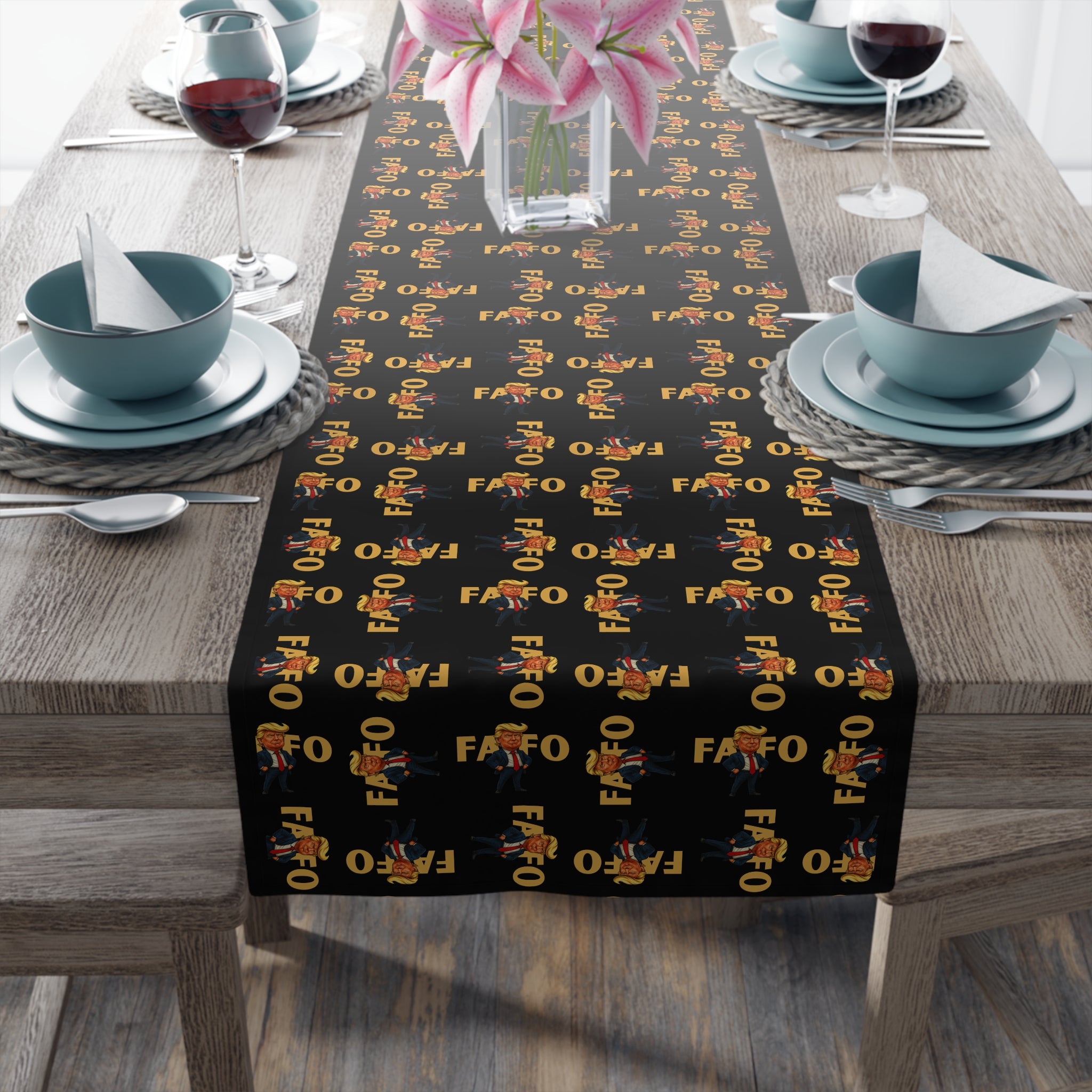 Brazen Political Parody Stylish Table Runner