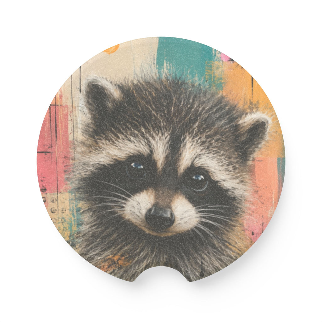 Jimothy Woodland Raccoon Soapstone Car Coasters