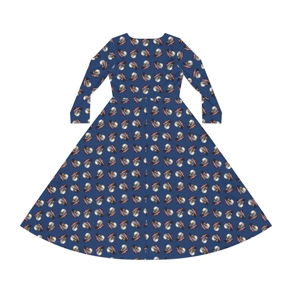 America: Weathering Storms Since 1776 Long Sleeve Skater Dress