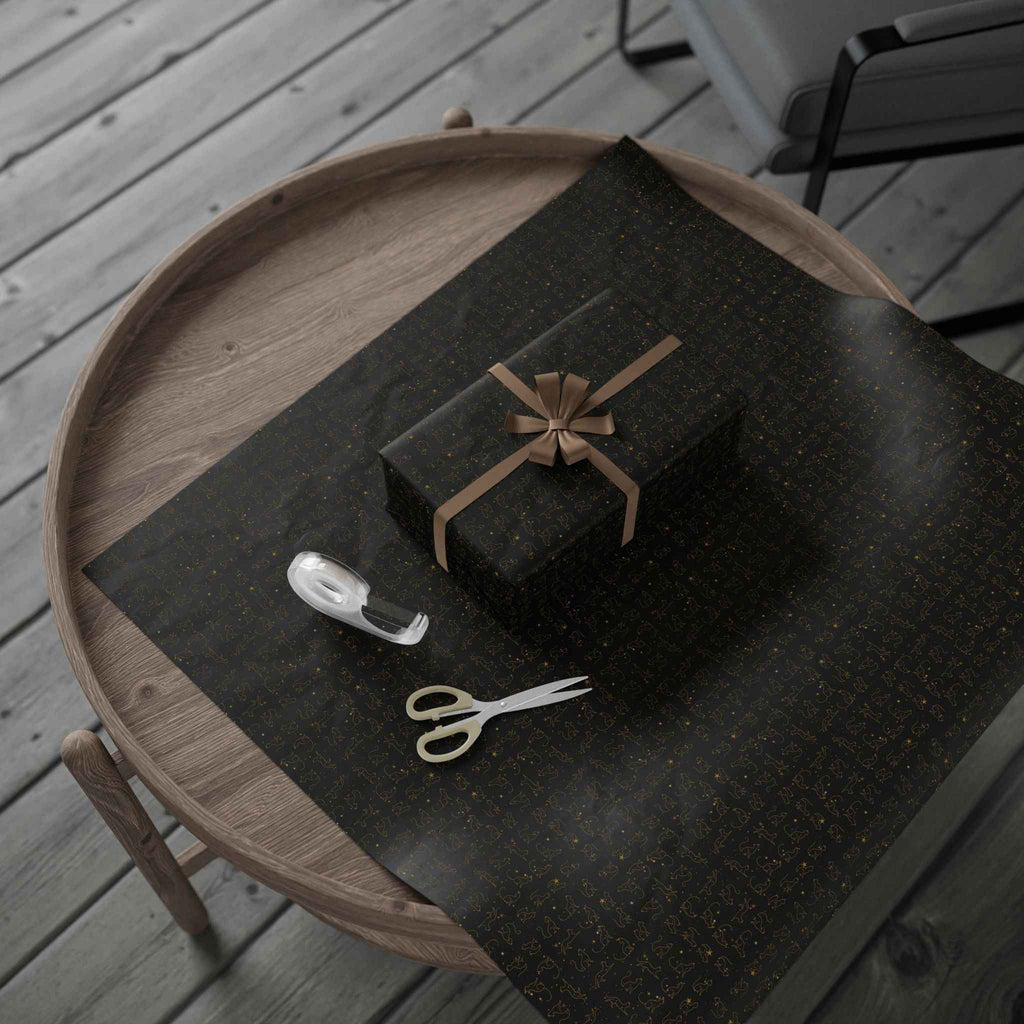 Gold Foil Line-Art Cats Gift Wrap – Elegant All-Purpose Wrapping Paper