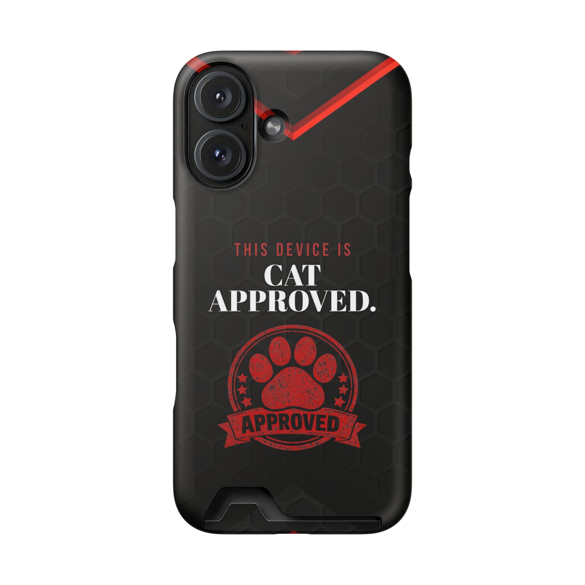 This Device Is Cat Approved iPhone Case – Paw Stamp Design