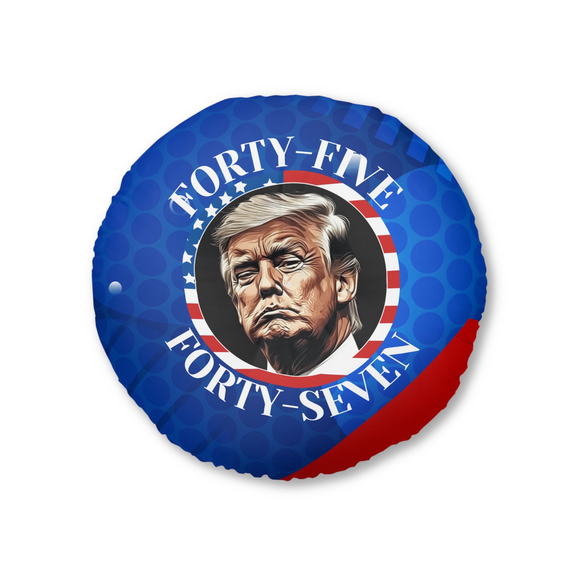 Patriotic 45 47 Trump Round Tufted Pillow