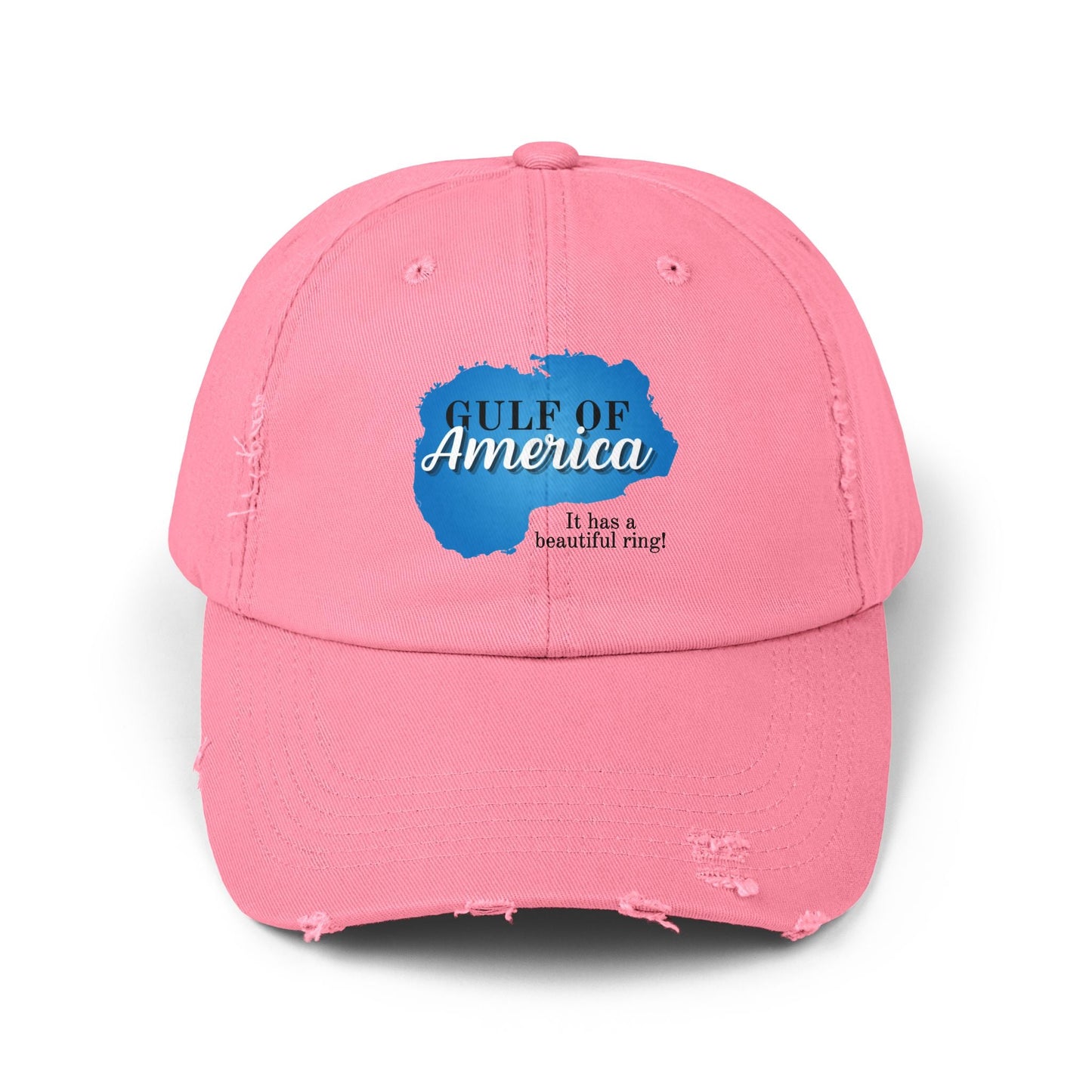 Unisex Distressed Cap - Gulf of America: A Beautiful Ring Printify