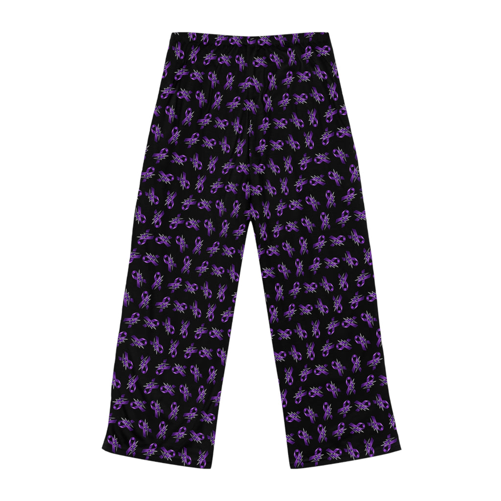 Purple Ribbon and Lightning Epilepsy Awareness Pajama Pants
