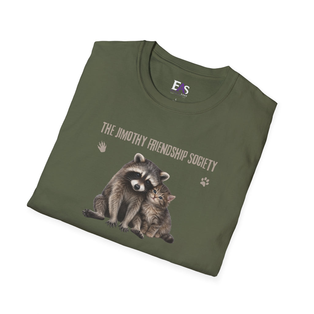 The Jimothy Friendship Society T-Shirt | Raccoon and Kitten Tee