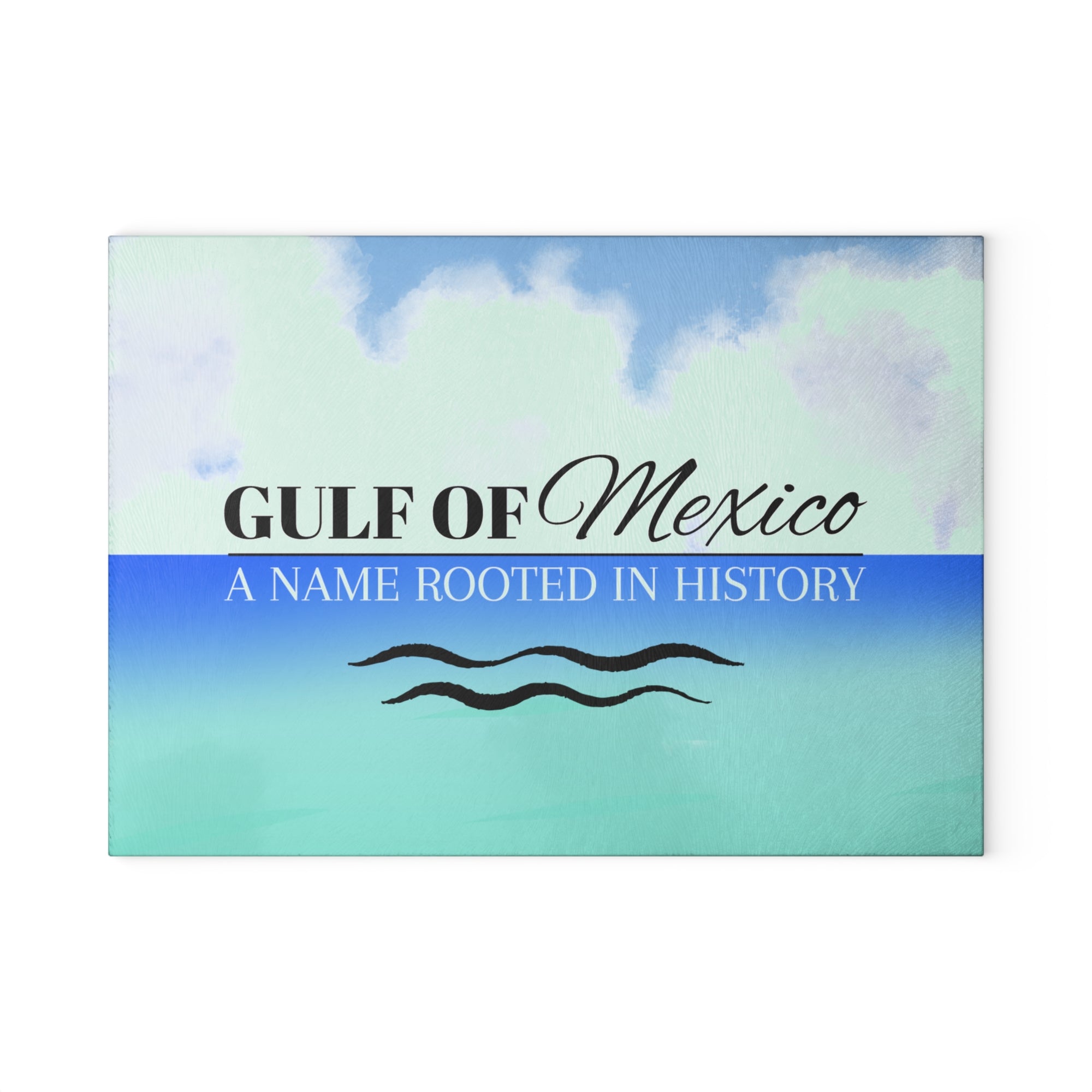 Gulf of Mexico Glass Cutting Board - Coastal Kitchen Decor