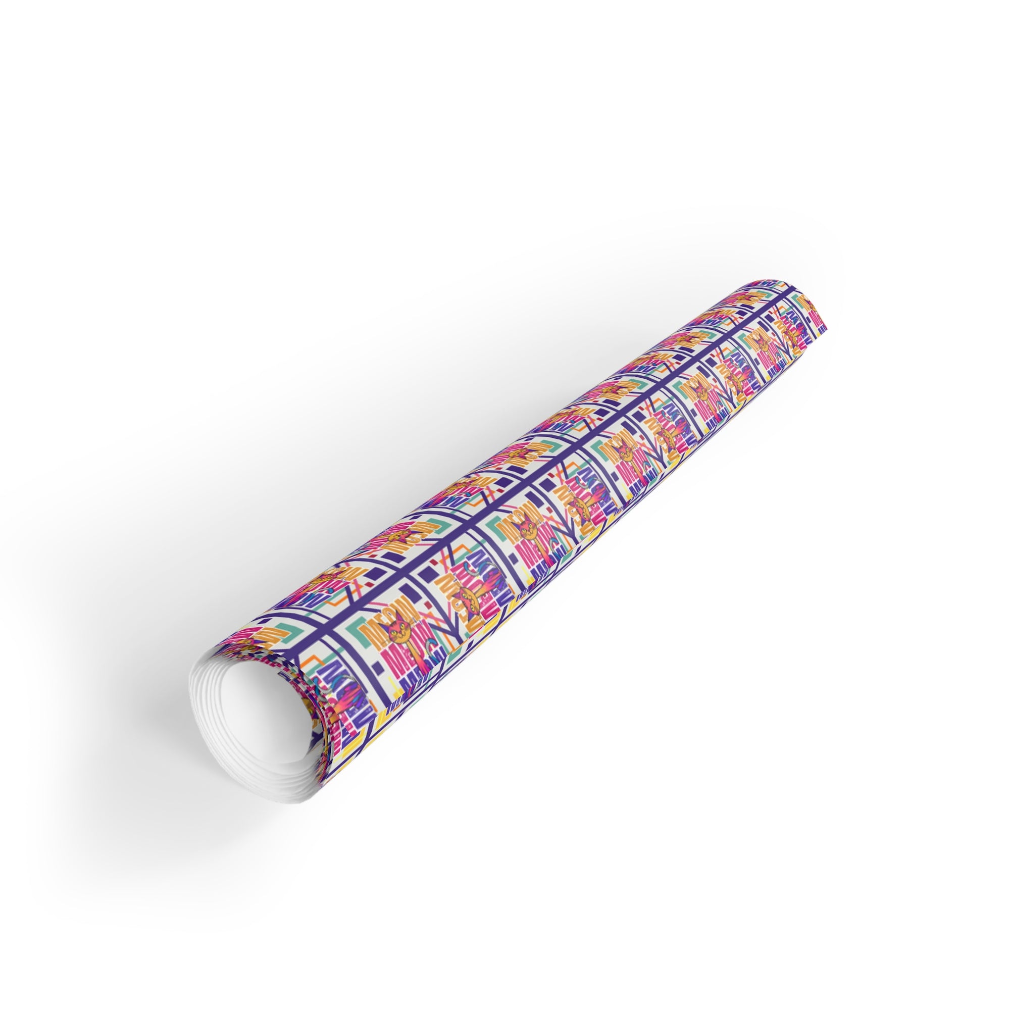 Vibrant Meow Meow Meow Gift Wrapping Paper Roll