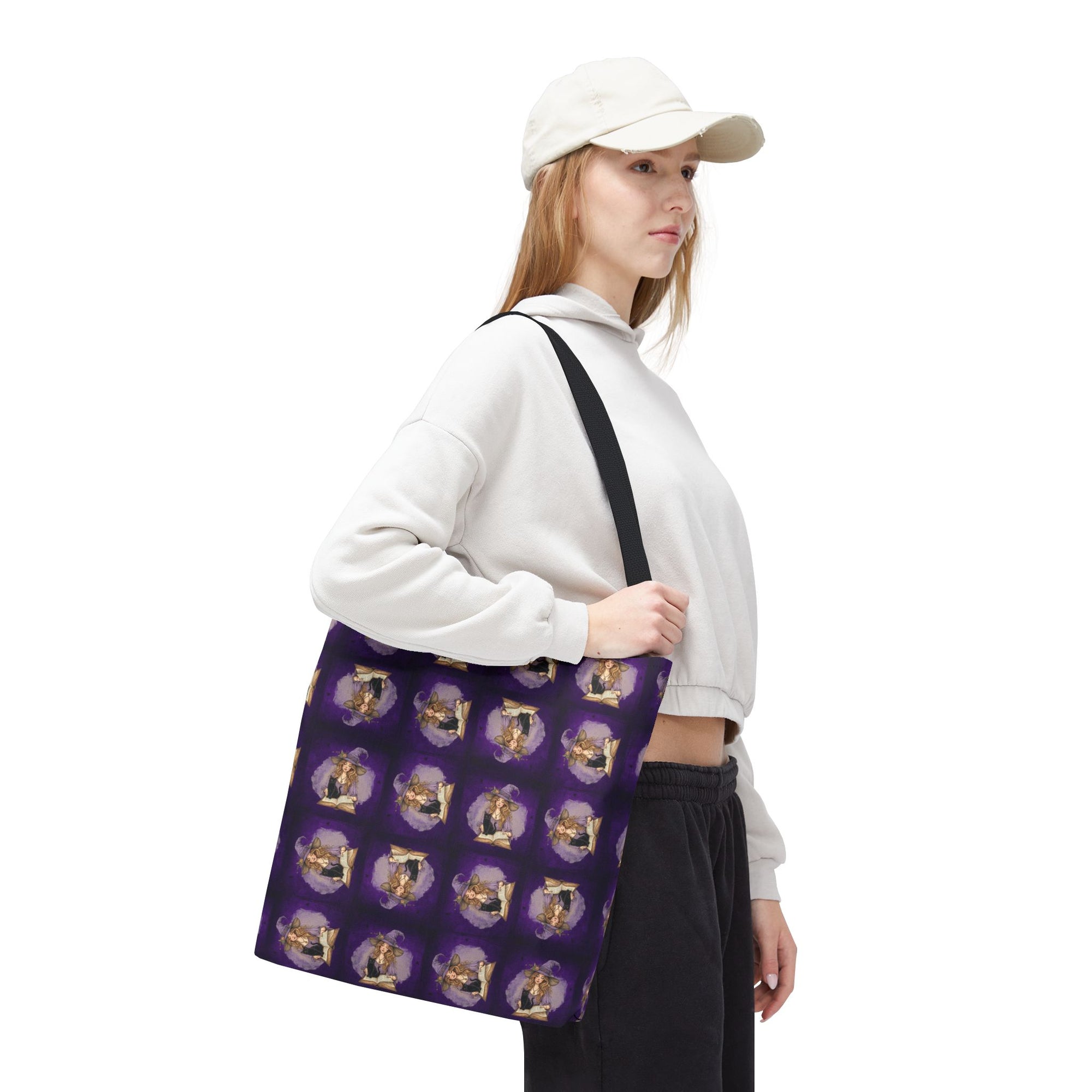Vibrant Witchy Cat Lady Tote Bag