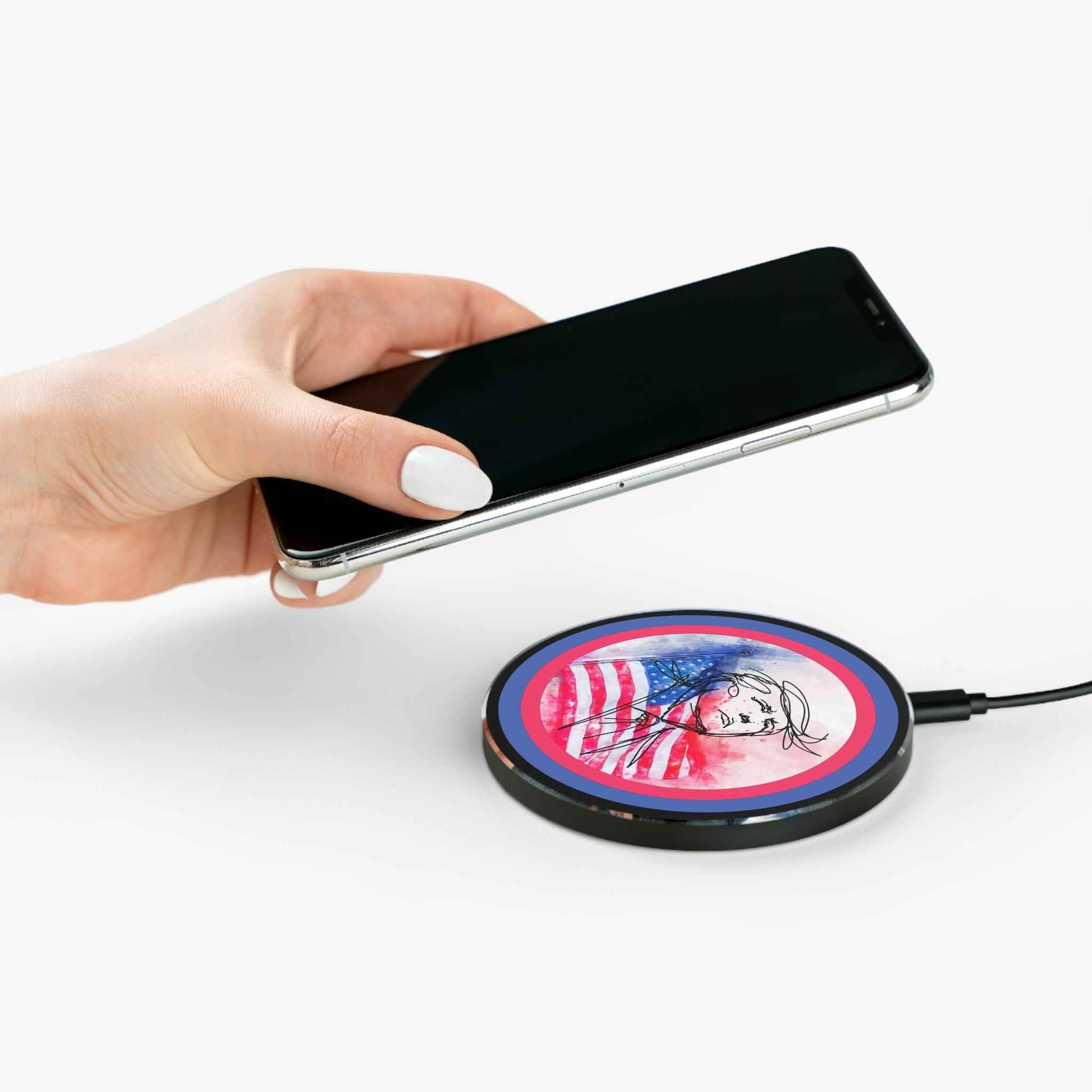 Swoop Guy Patriotic Wireless Charger – USA Sketch Qi Charging Pad