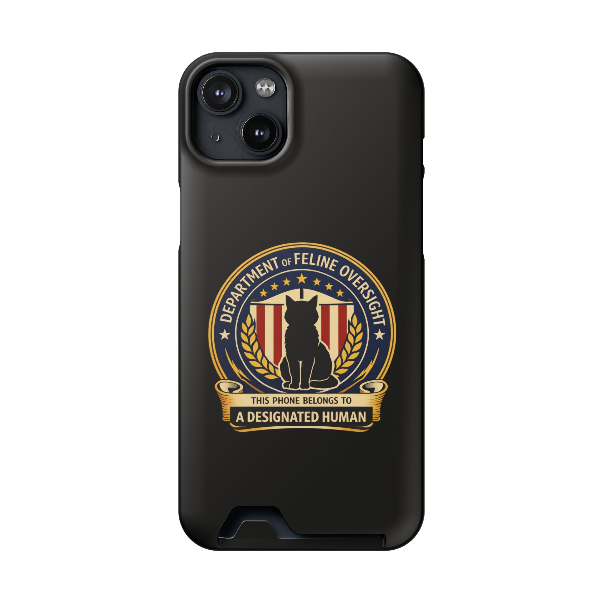 Department of Feline Oversight Samsung Galaxy Case – “Designated Human” Cat Seal, Slim Protective Case with Card Slot