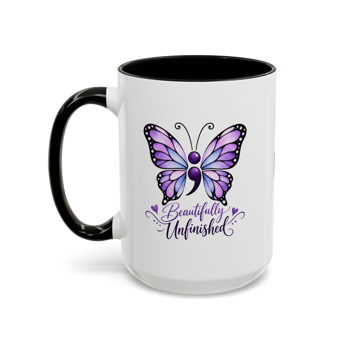 Beautifully Unfinished Semicolon Suicide Awareness Mug