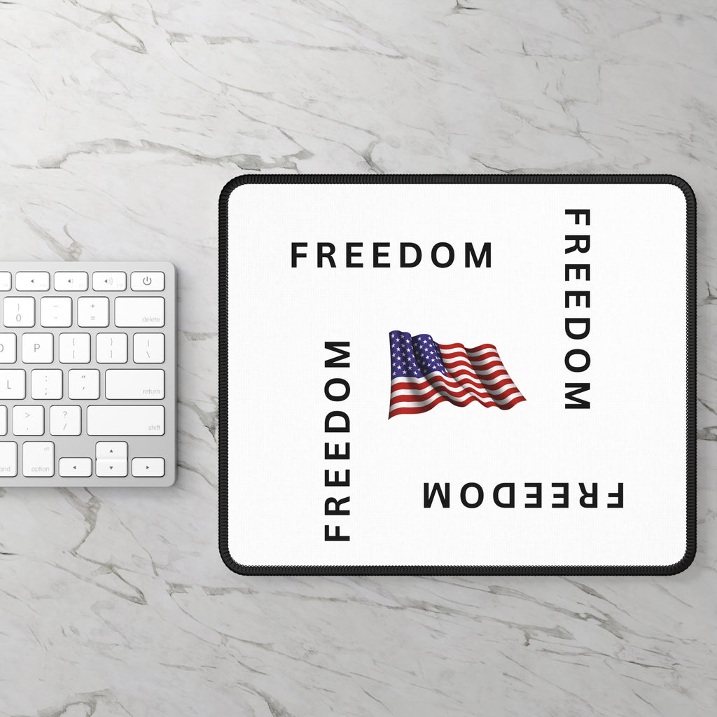 Black & White Freedom Gaming Mouse Pad – Patriotic Desk Accessory
