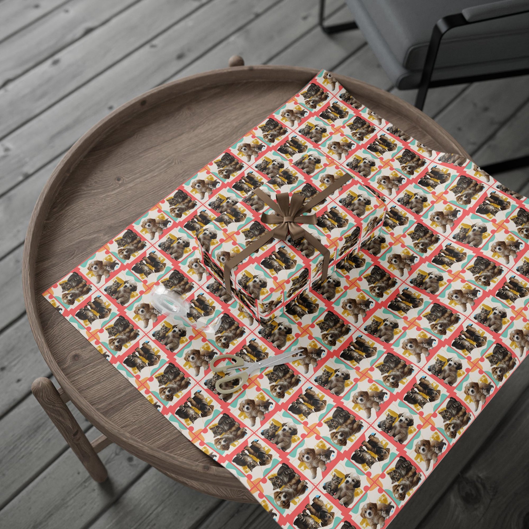 Colorful Puppy & Kitty Wrapping Papers