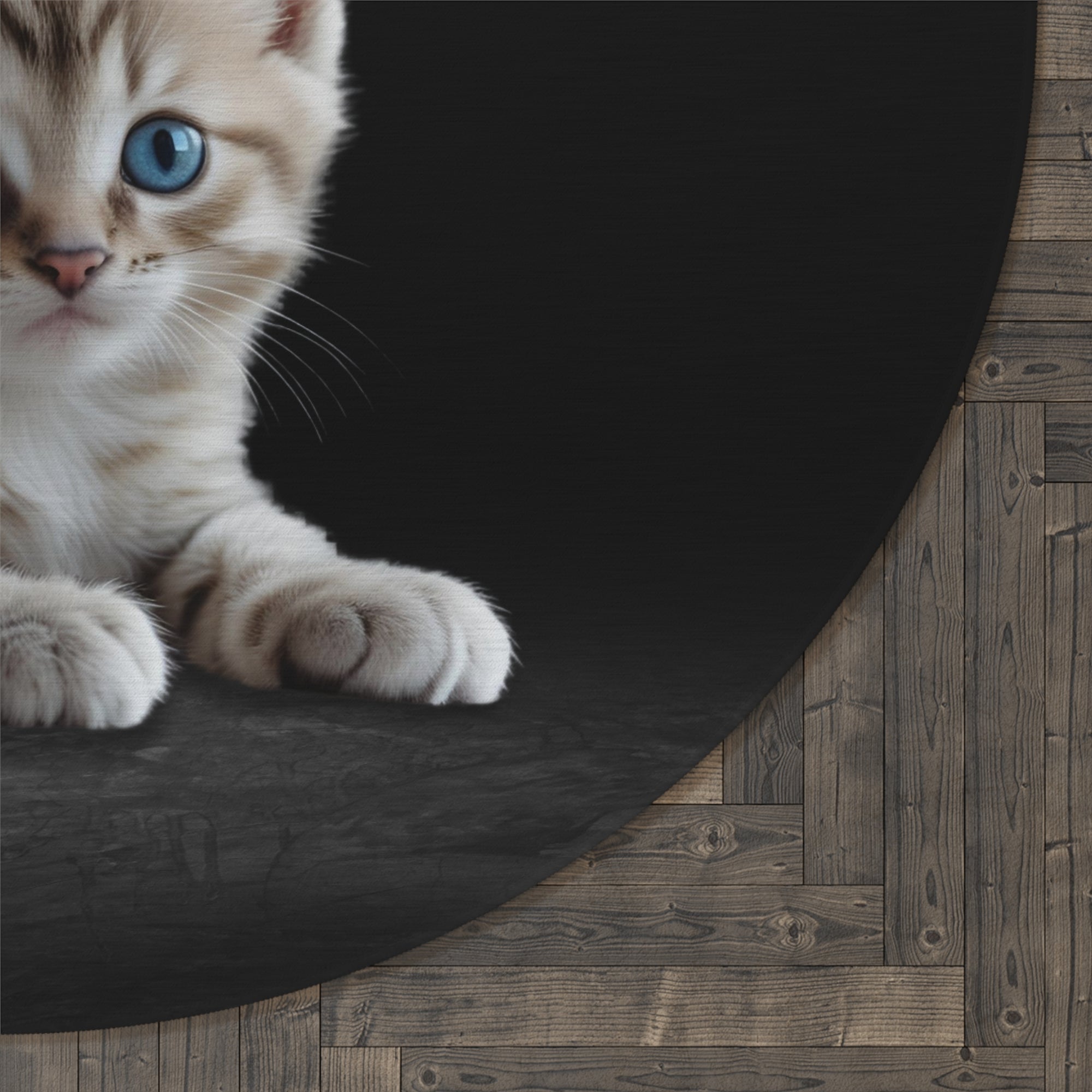 A little One is Born Round Rug for Cat Lovers
