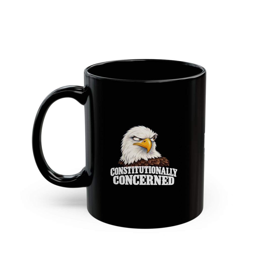 Constitutionally Concerned Black Ceramic Mug | Political Humor Coffee Cup | 11 oz & 15 oz