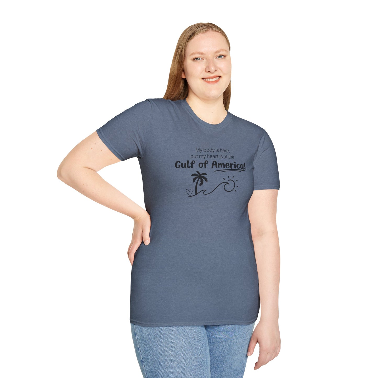 Heart at the Gulf of America Graphic T-Shirt - Perfect for Beach Lovers