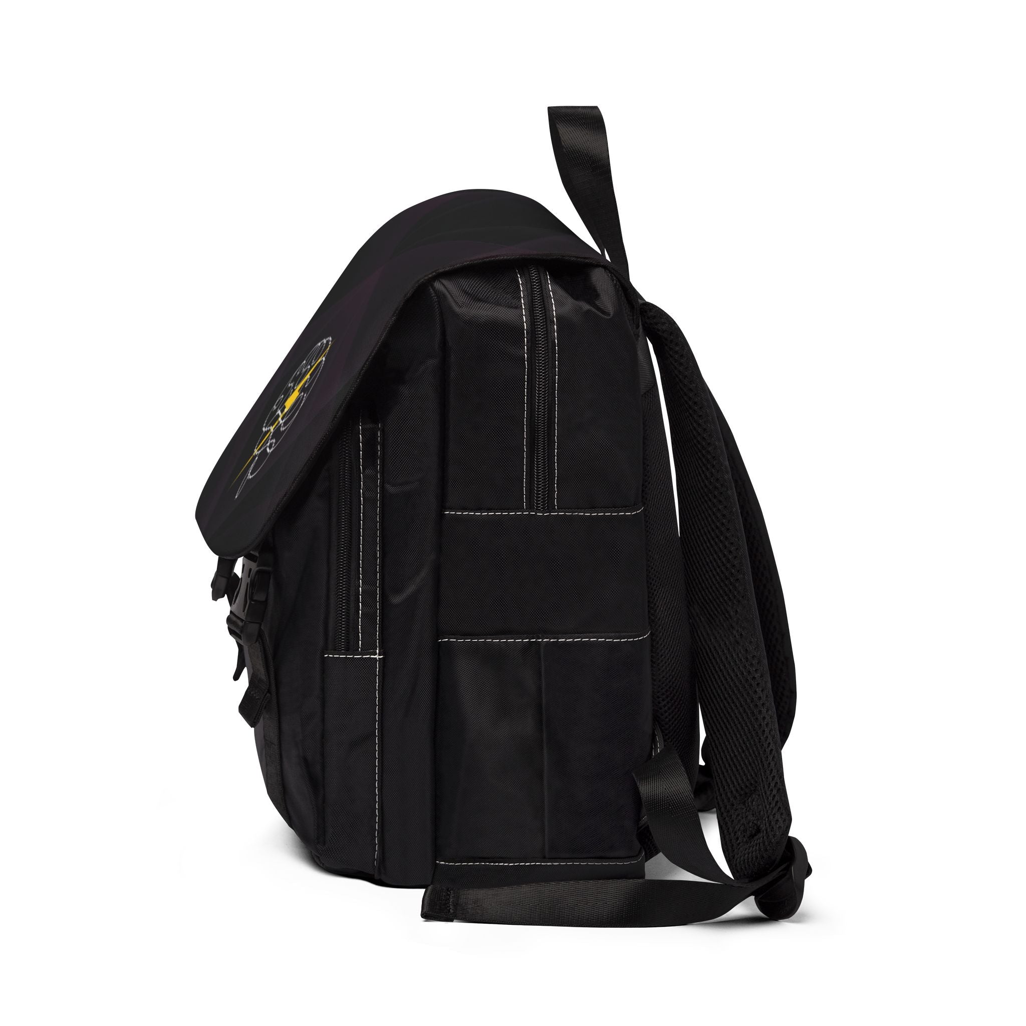 Brain Lightning Bolt Canvas Shoulder Backpack