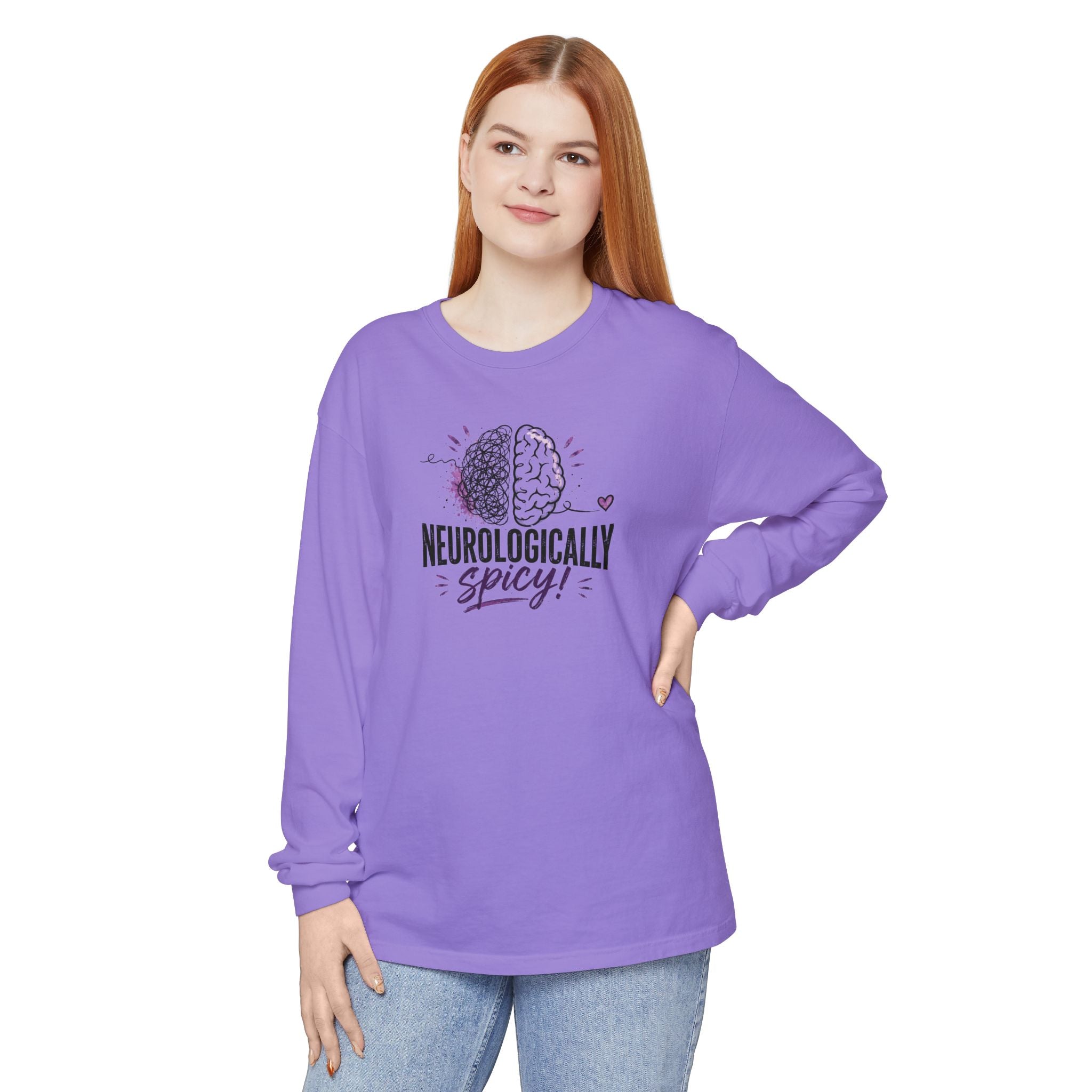 Neurologically Spicy Epilepsy Awareness Garment-Dyed Long Sleeve Shirt