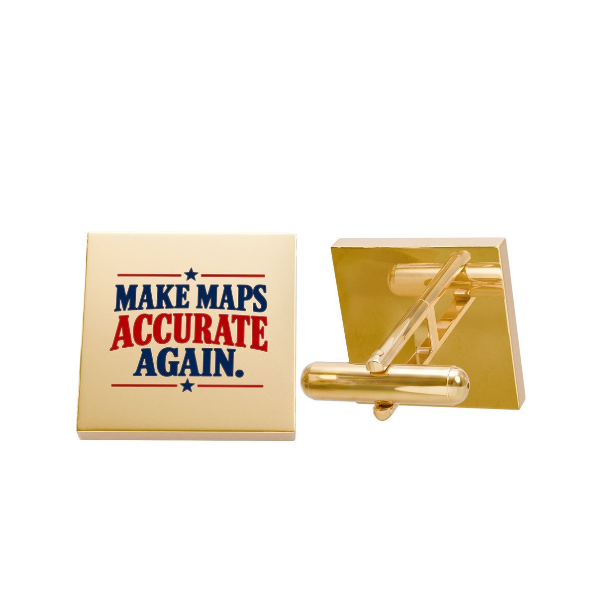 Make Maps Accurate Again Gold Cufflinks | Lake Ontario Lake America Humor