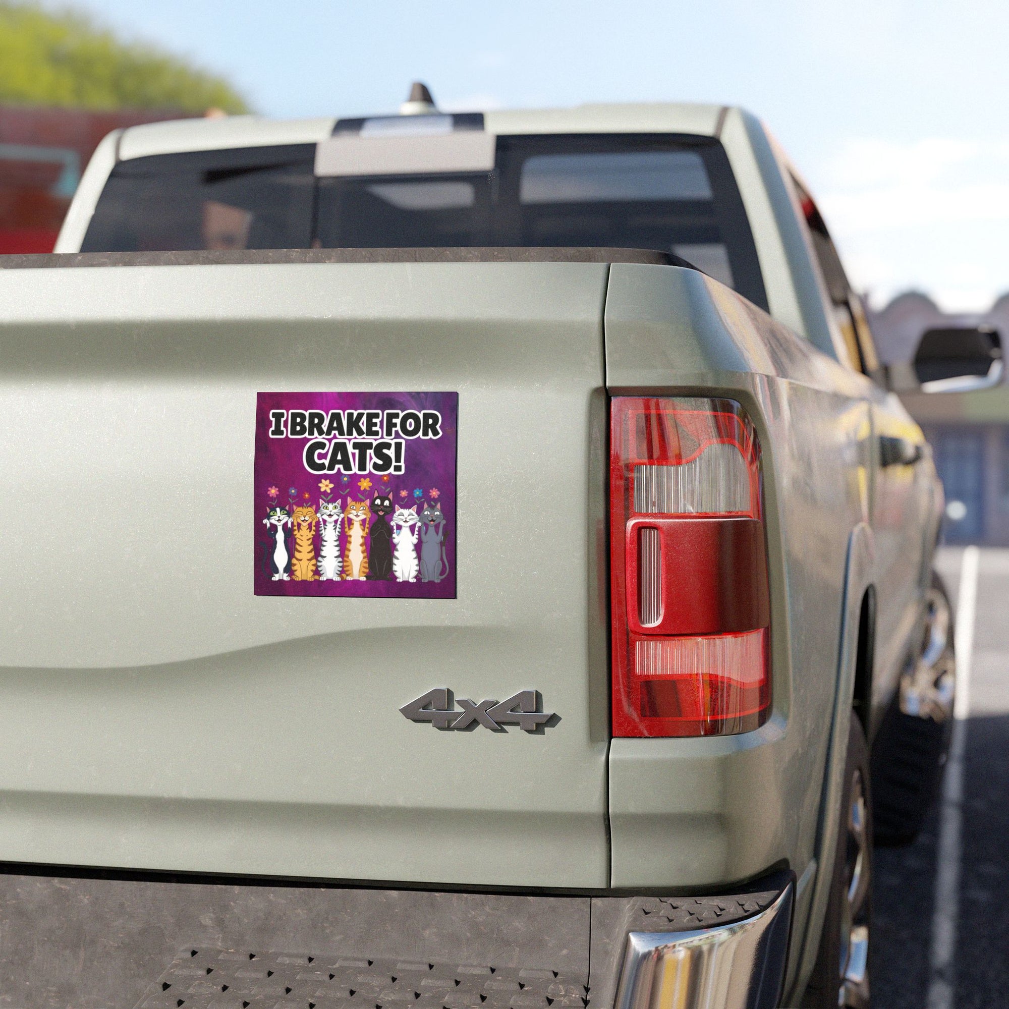 "I Brake for Cats" Funny Cat Car Magnet