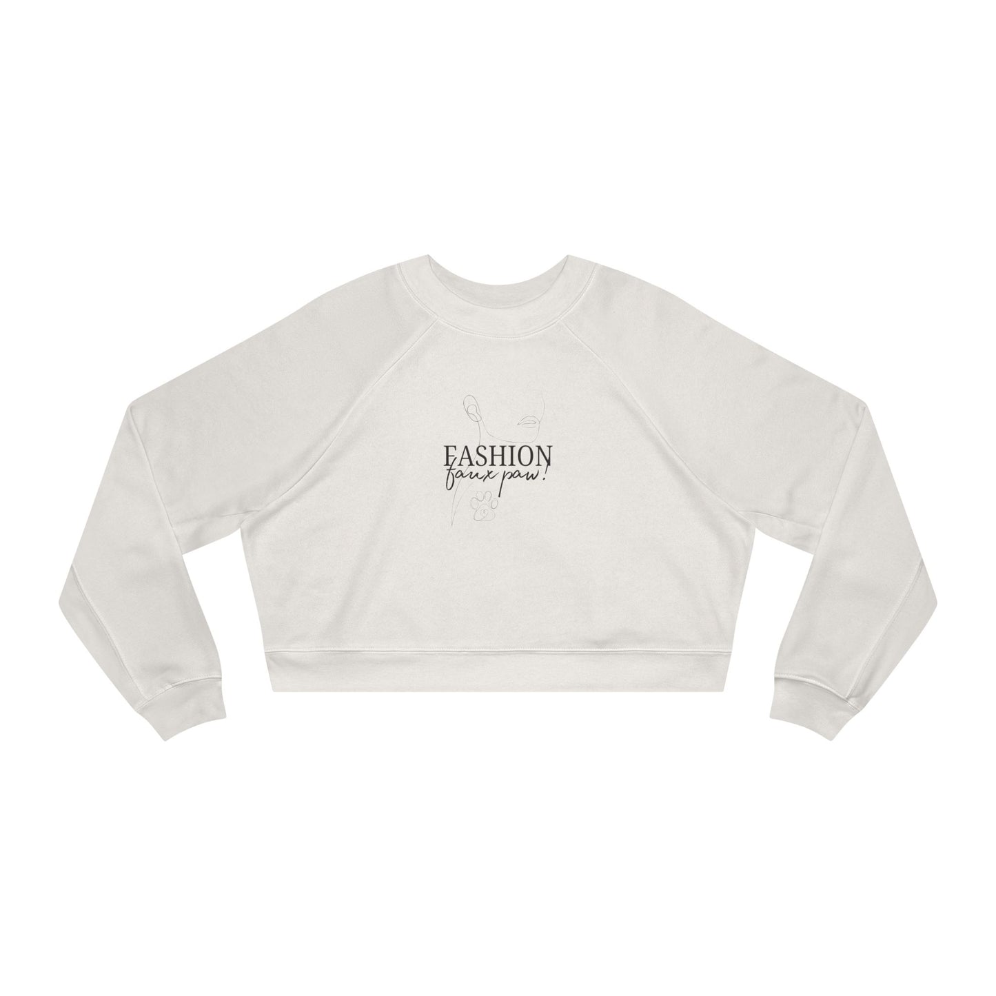 Fashion Faux Paw Women's Cropped Fleece Pullover