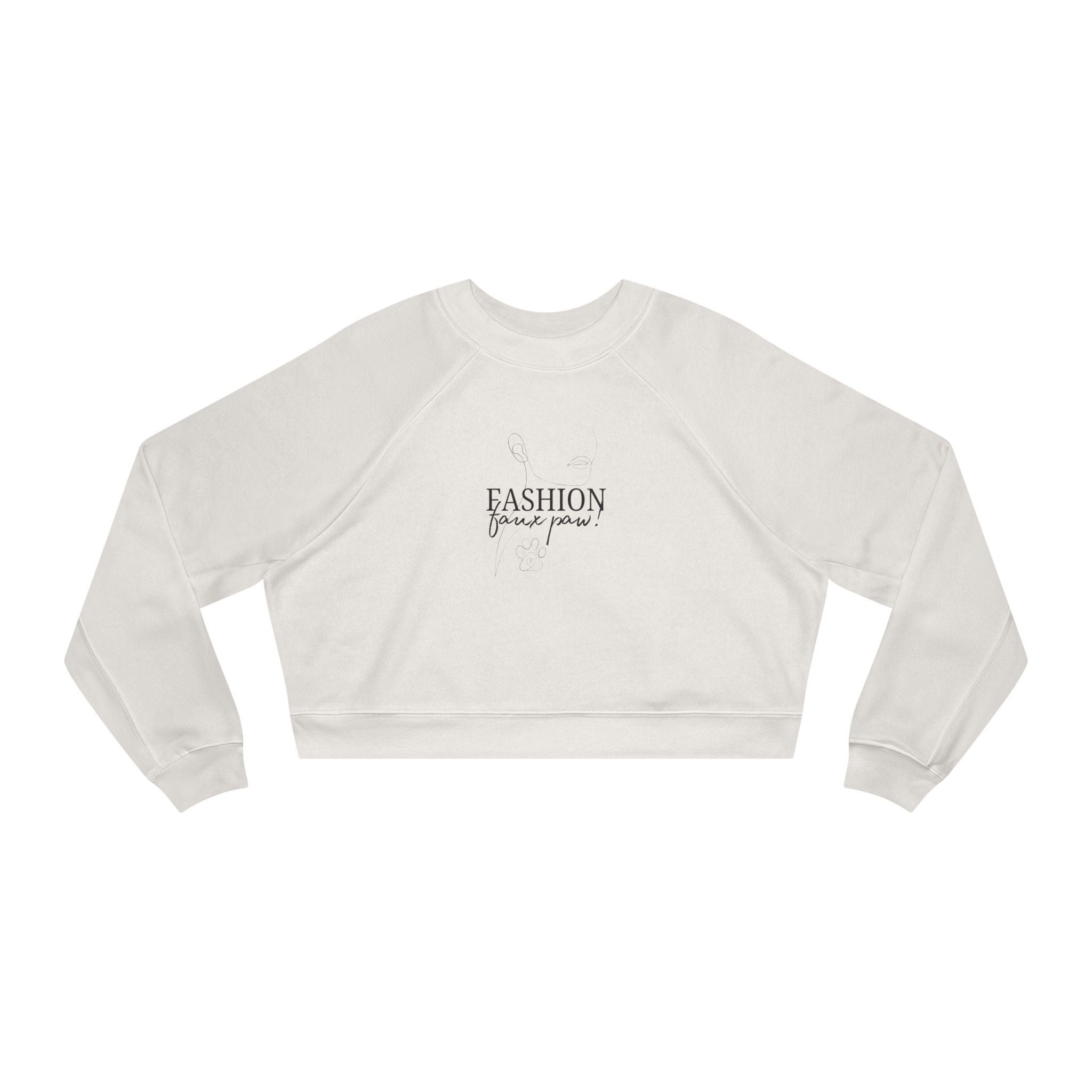 Photo depicting the ​Fashion Faux Paw Women's Cropped Fleece Pullover from EpiAl's Shop.