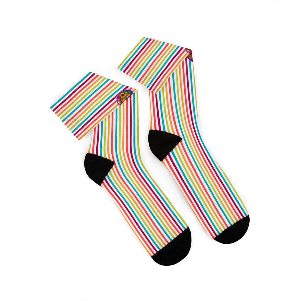 Floral Brain Epilepsy Awareness Crew Socks – Colorful Neurostrong Socks