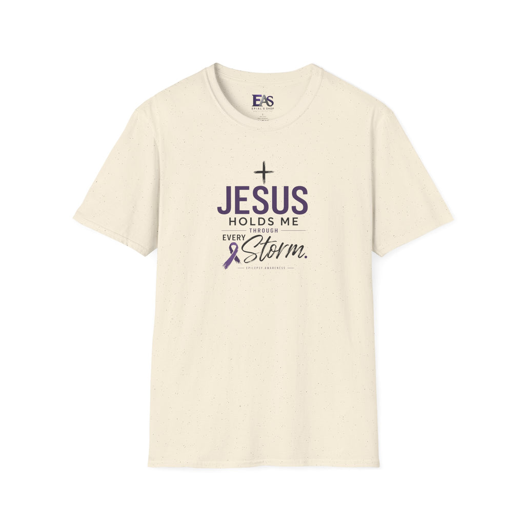 Jesus Holds Me Through Every Storm Epilepsy Awareness T-Shirt