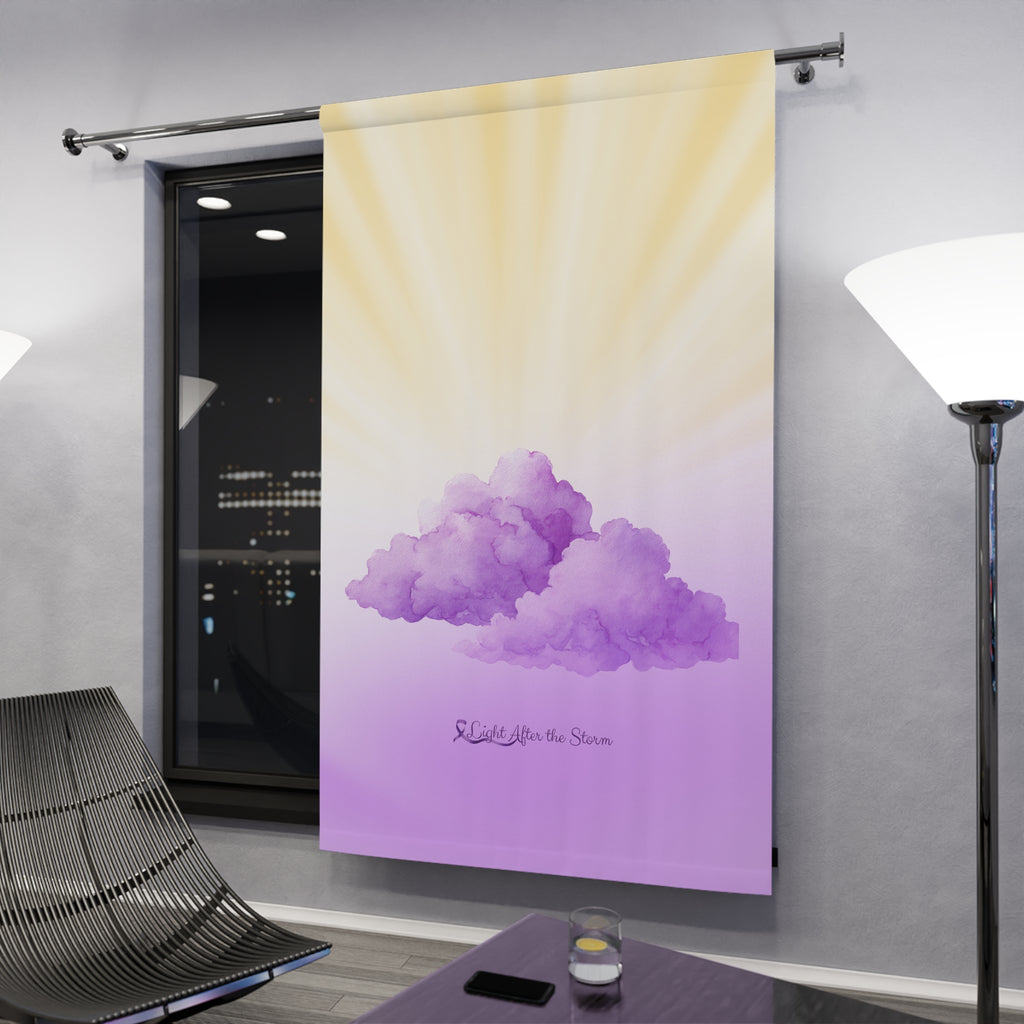 “Light After the Storm” Blackout Curtain Panel – Purple Clouds & Sunrise
