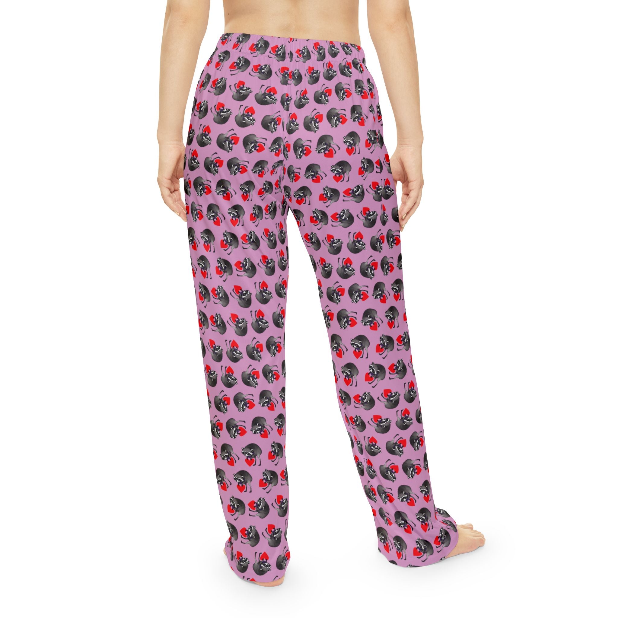 Jimothy Raccoon Pajama Pants: Pink Women’s Lounge Bottoms
